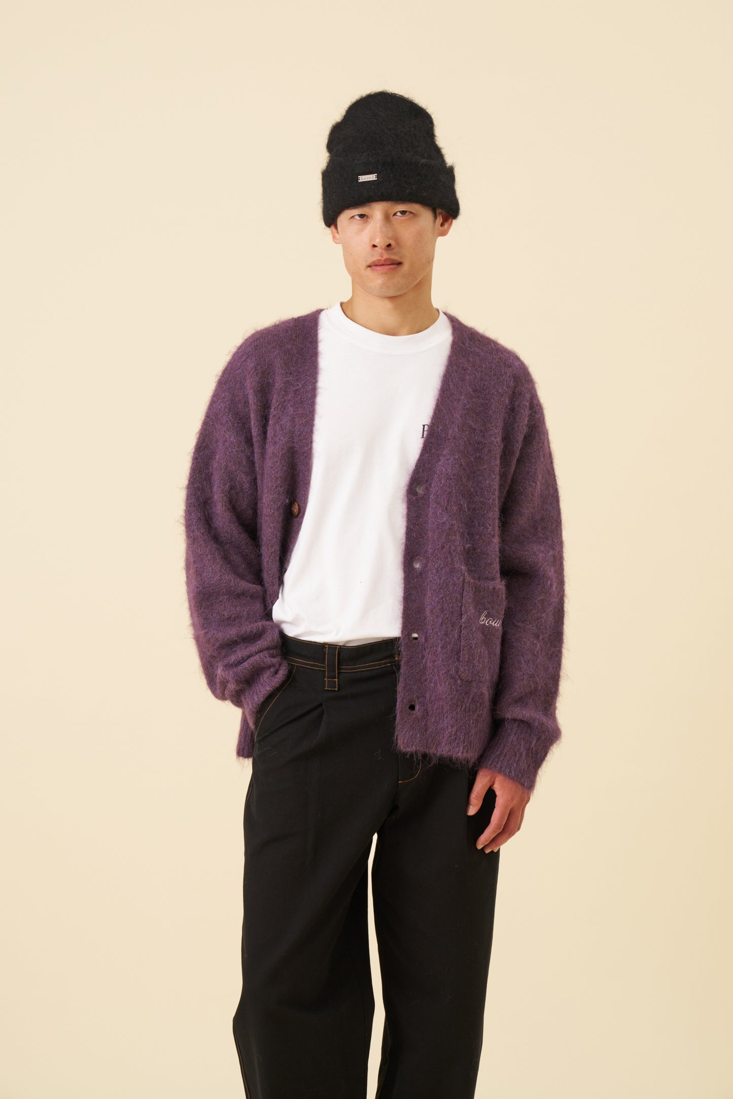 MOHAIR BEANIE - BLACK