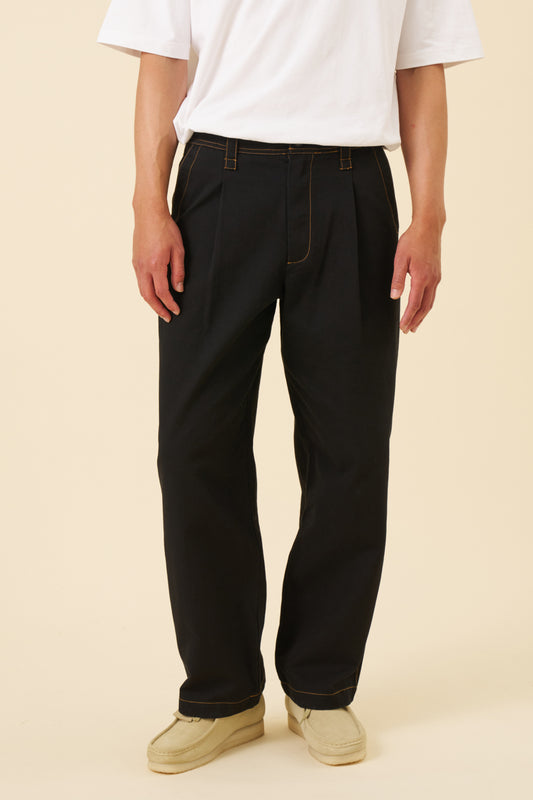 HEAVY CANVAS WORKWEAR TROUSER - BLACK