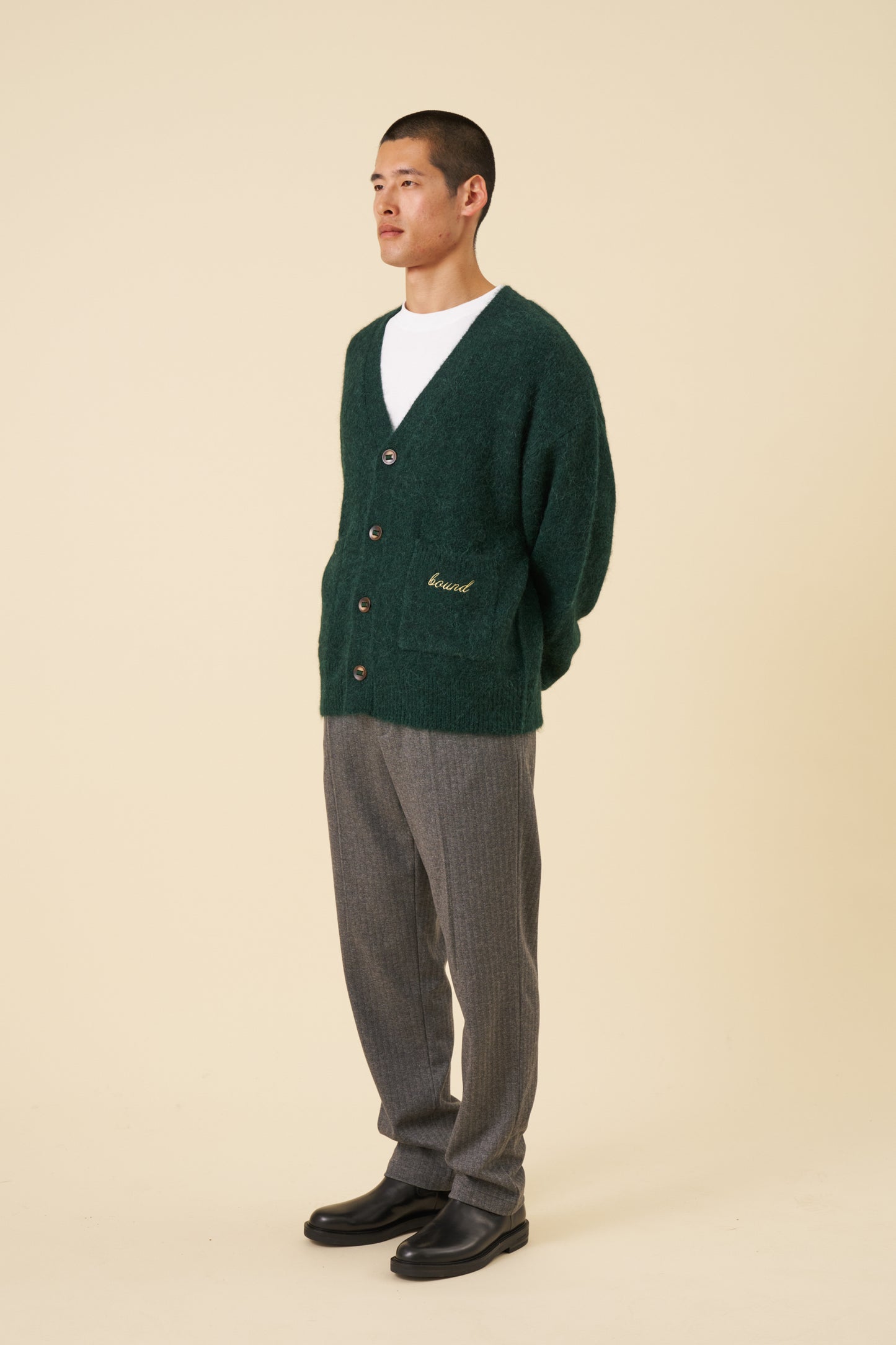 PARKER ALPACA CARDIGAN - BOTTLE GREEN
