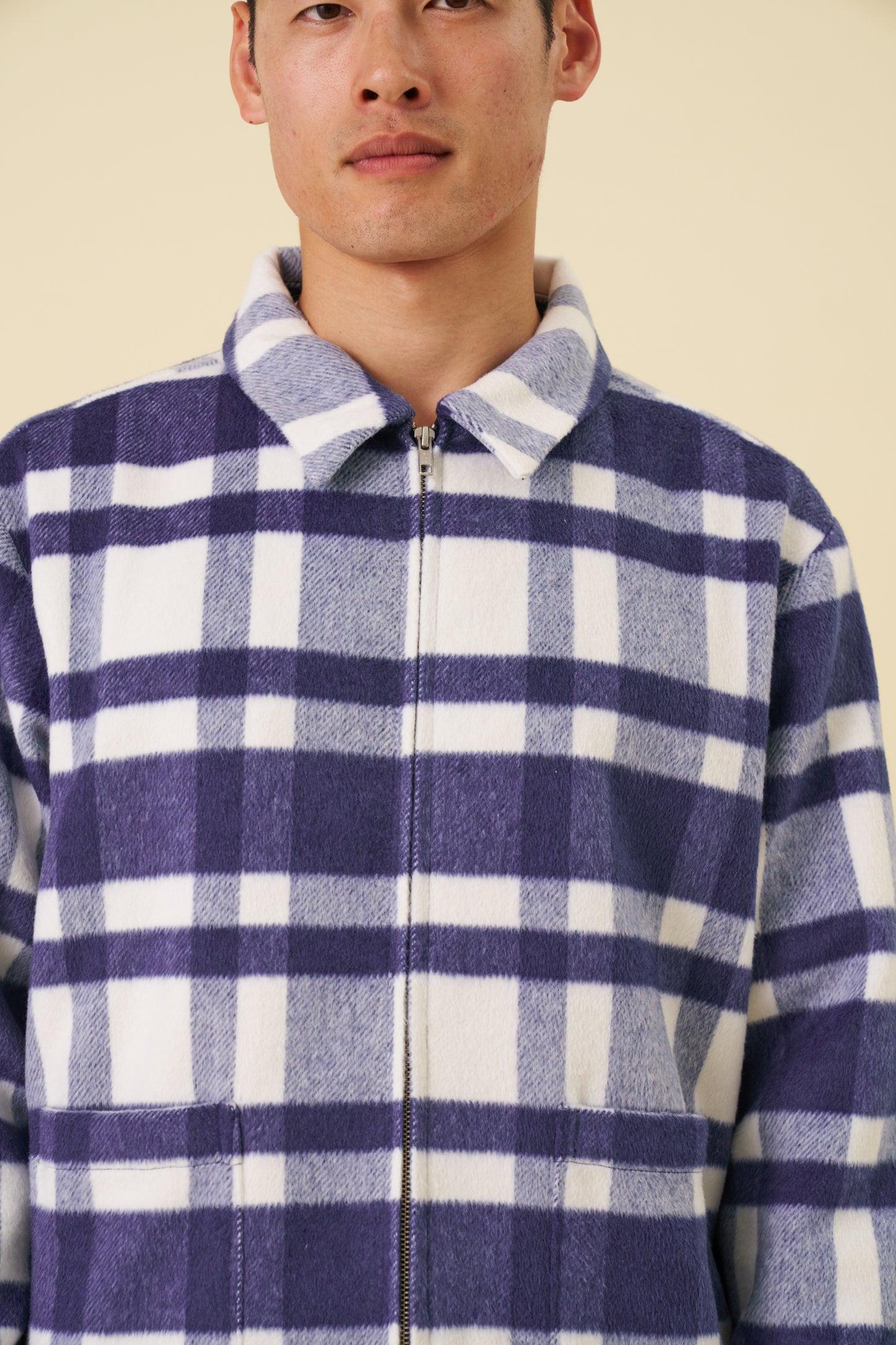 CHECKERED OCEAN WOOL JACKET