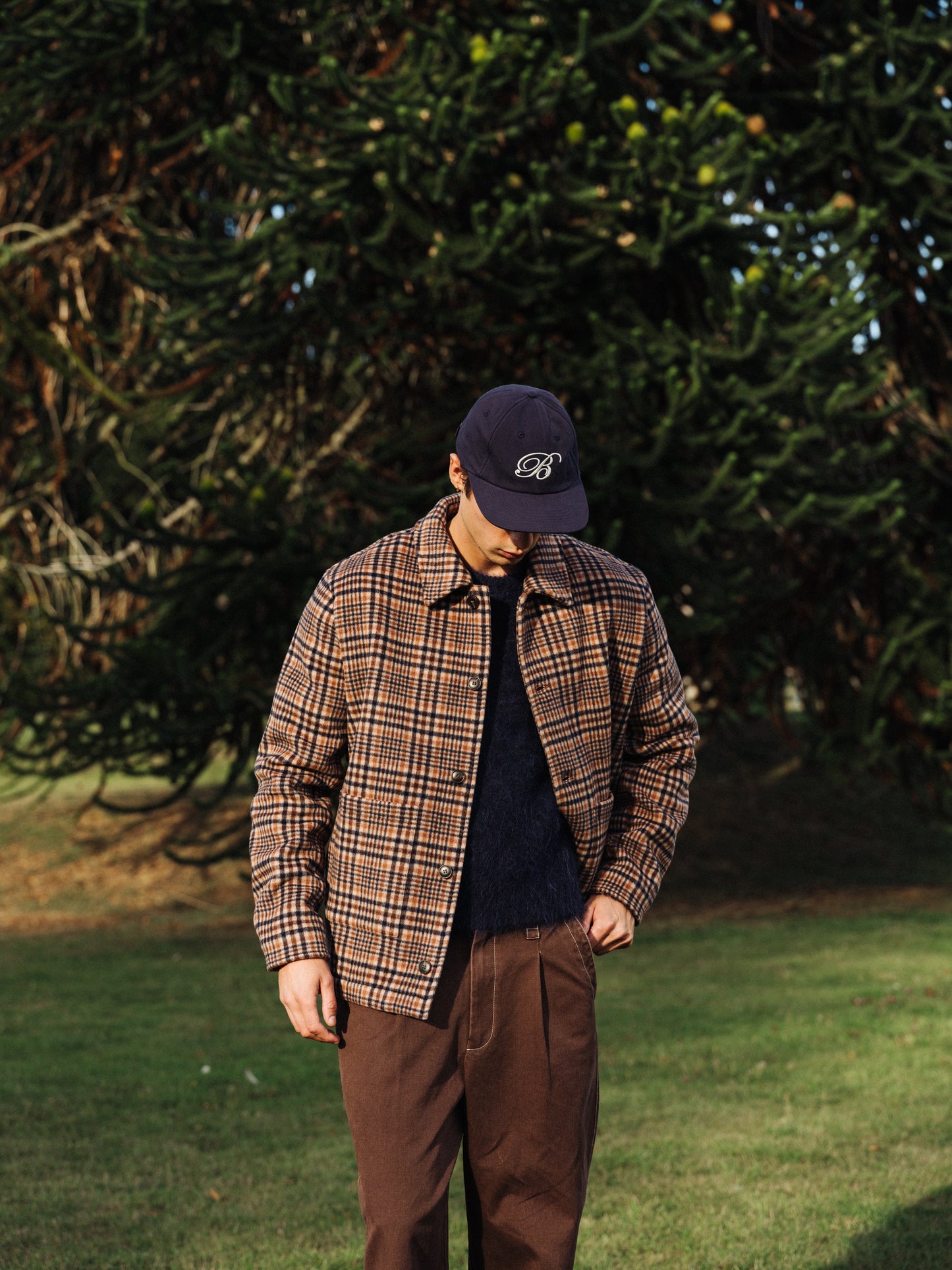 BARTON CHECK WOOL BUTTON JACKET