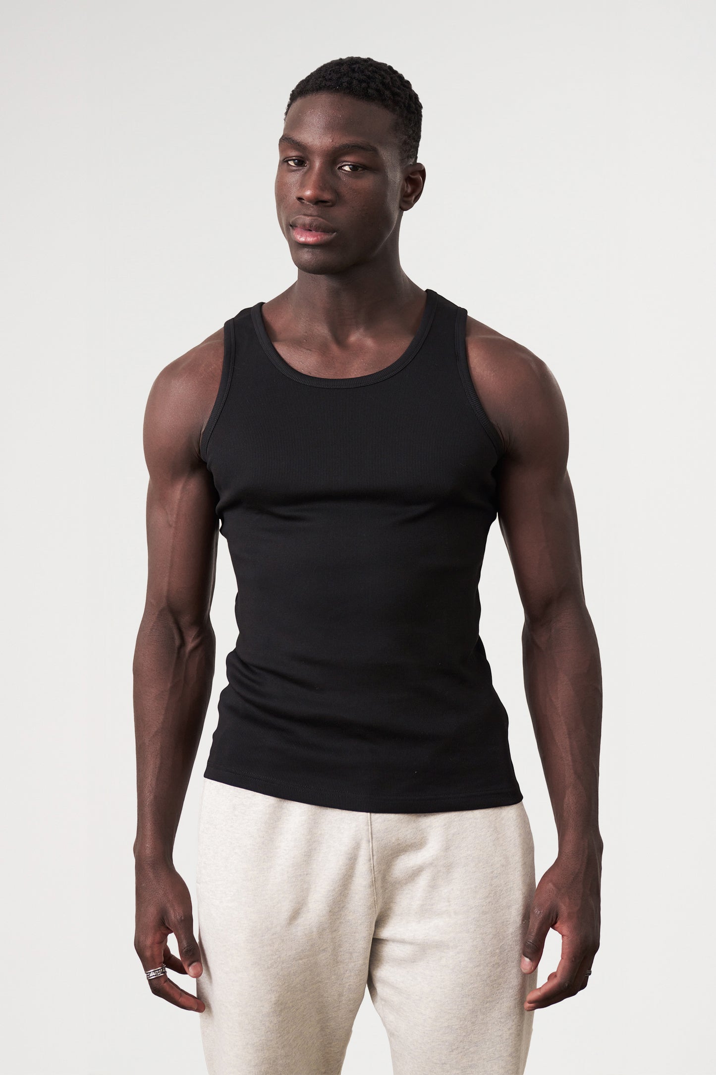 SUSTAIN RIBBED VEST TWIN PACK - WHITE/BLACK