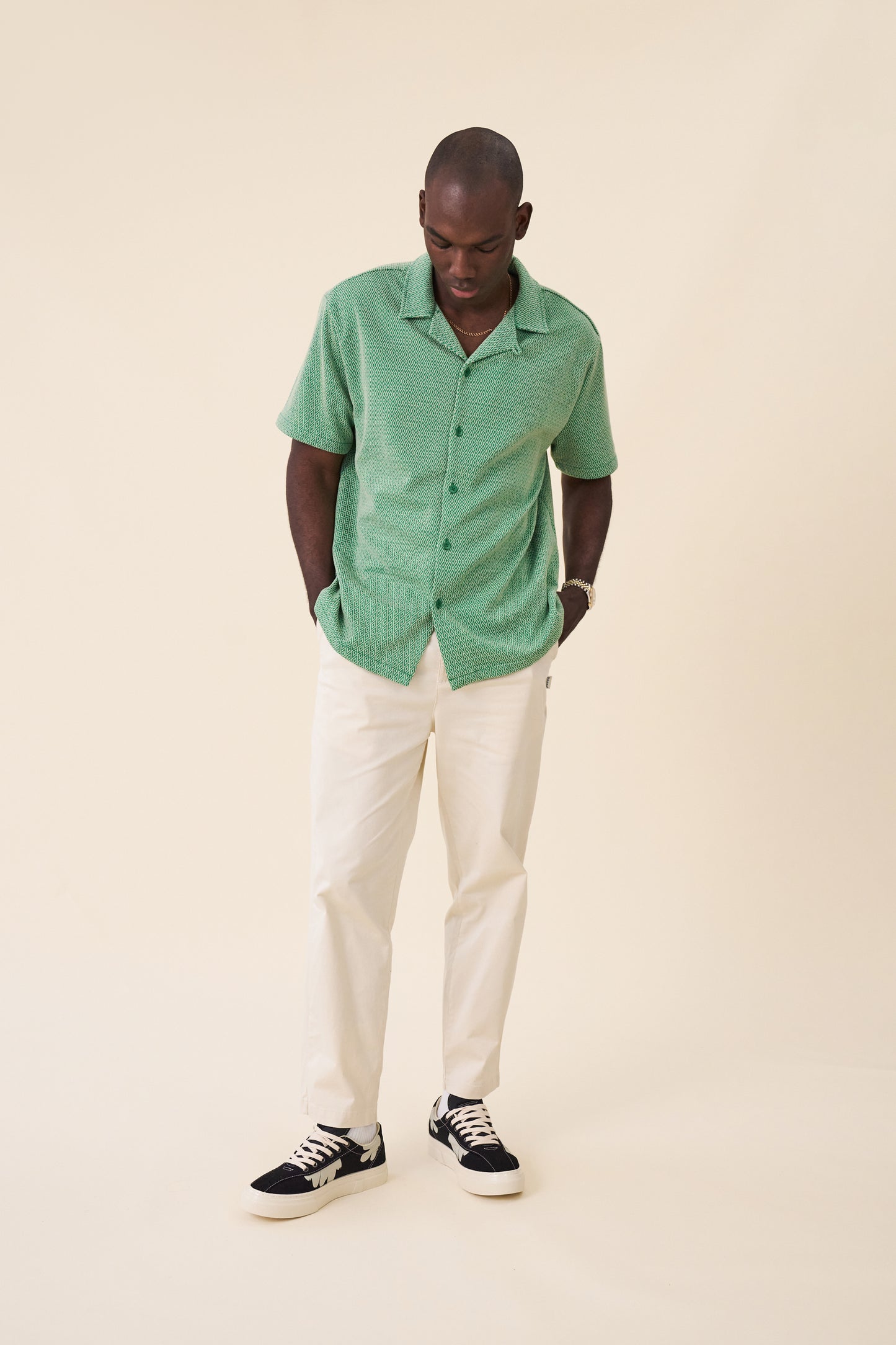 KELLY GREEN DIAMOND CUBAN SS SHIRT