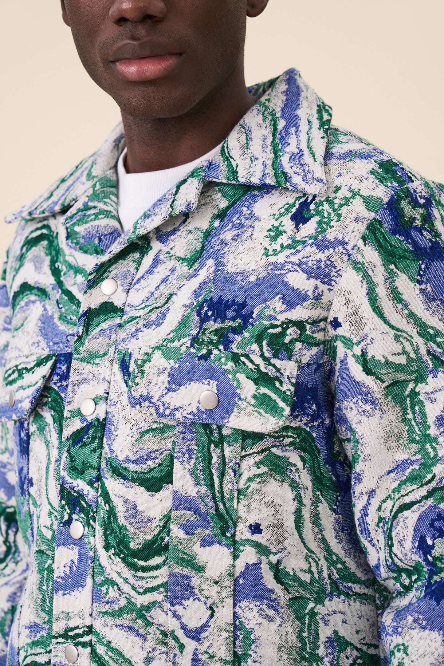 MARBLE PATTERNED RECYCLED JACKET