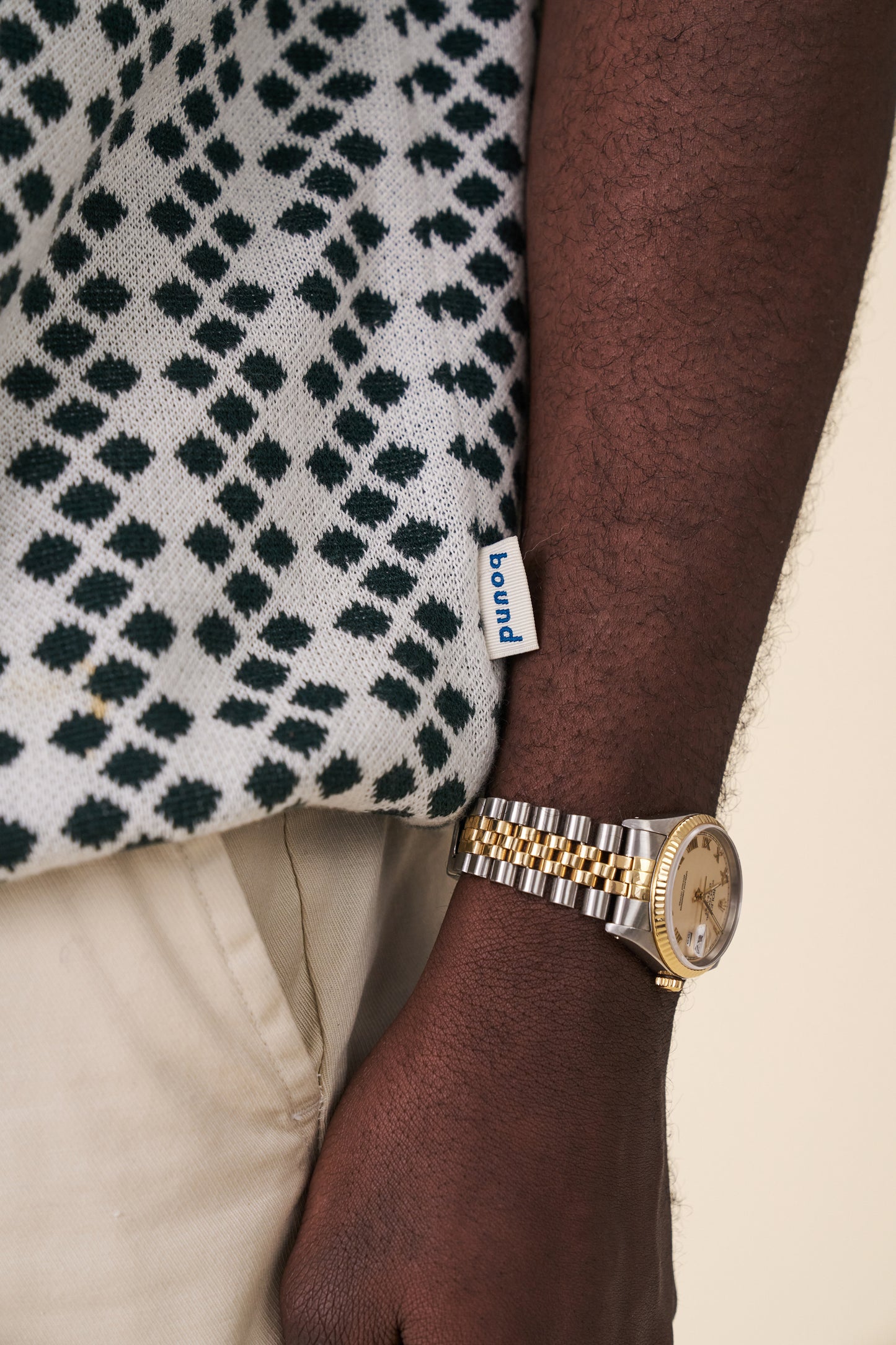 SERRA DOTTED KNIT POLO - WHITE / GREEN
