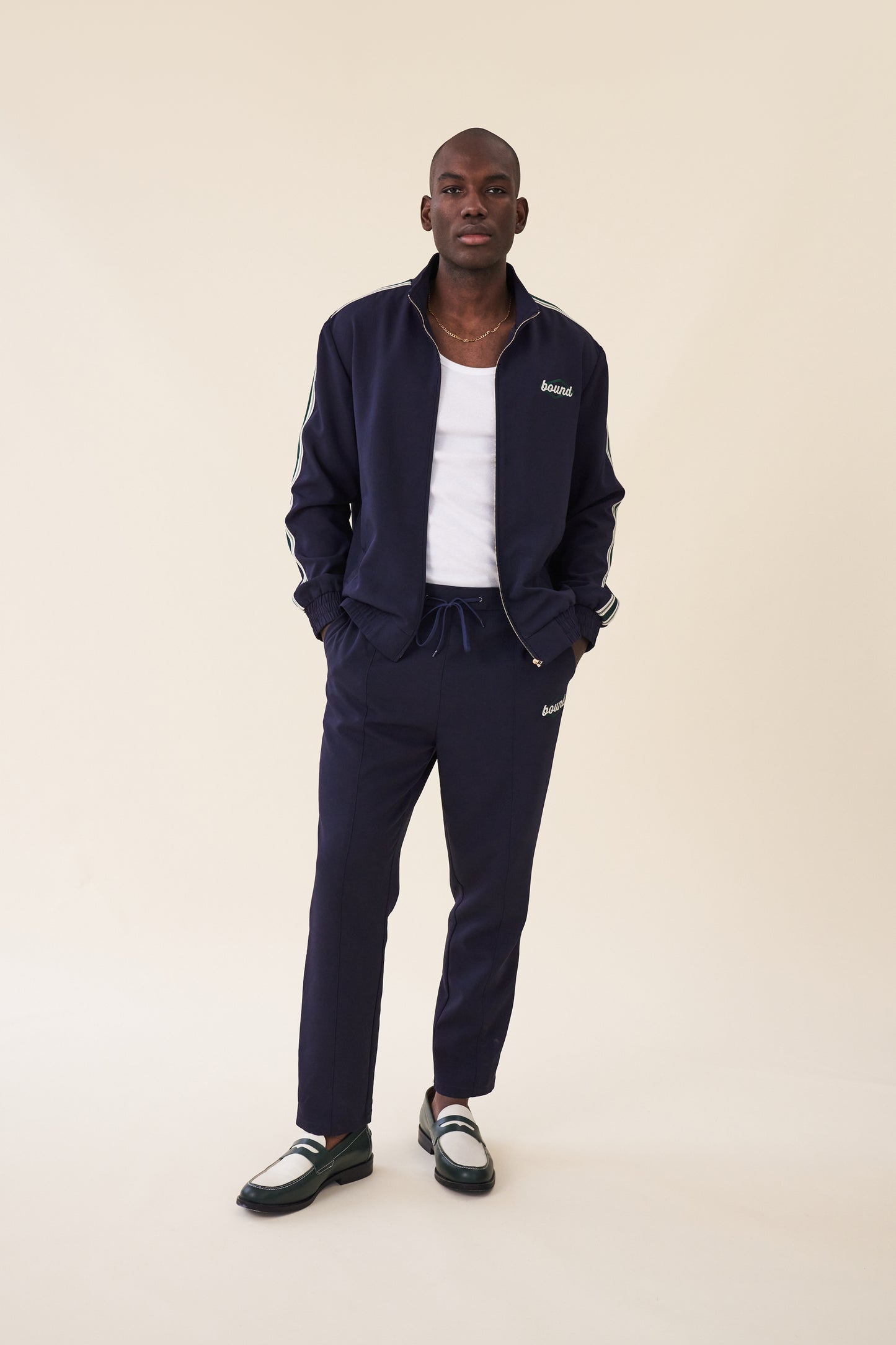 PAULIE NAVY STRIPE TRACK JACKET