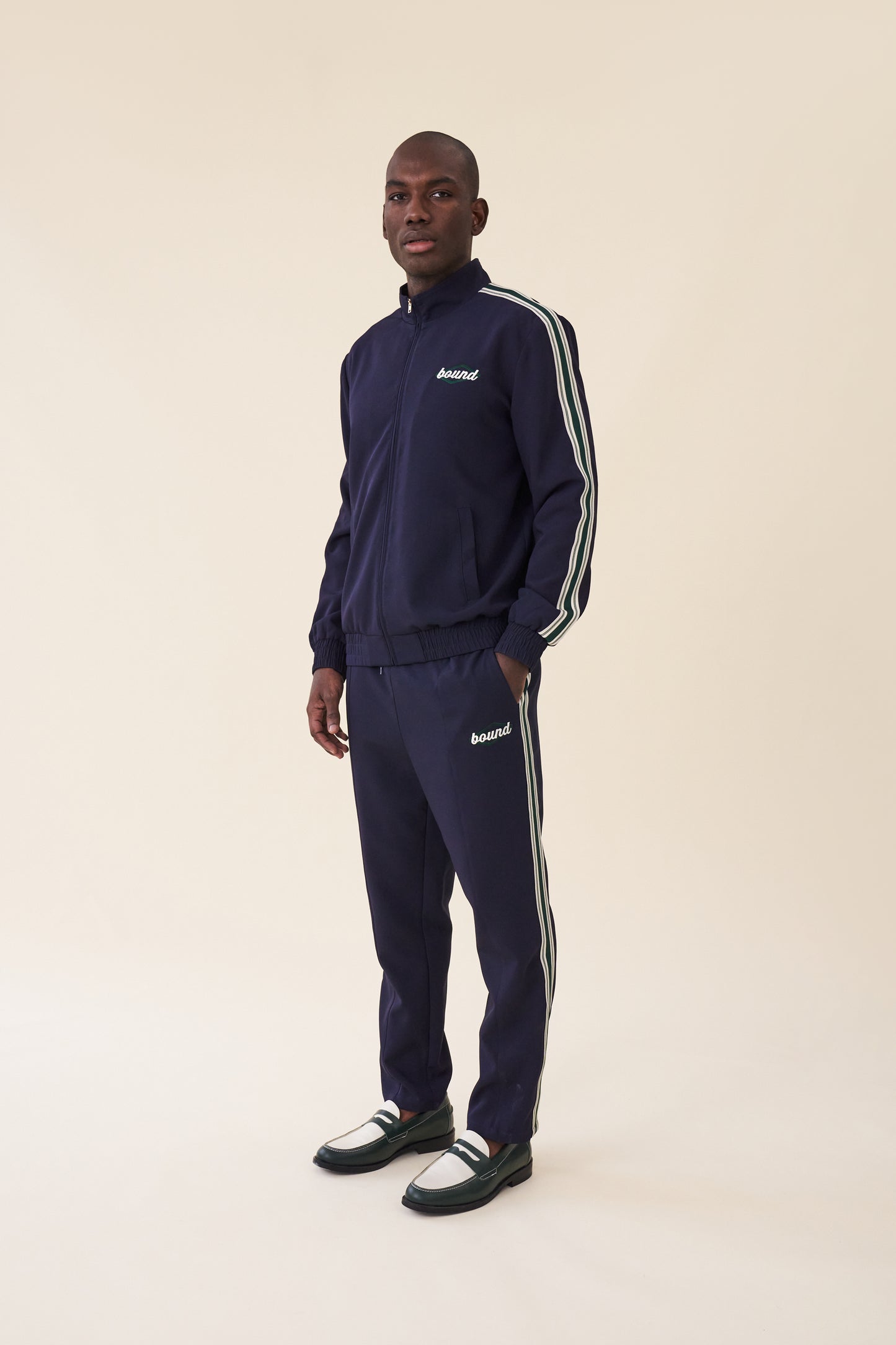 PAULIE NAVY STRIPE TRACK JACKET