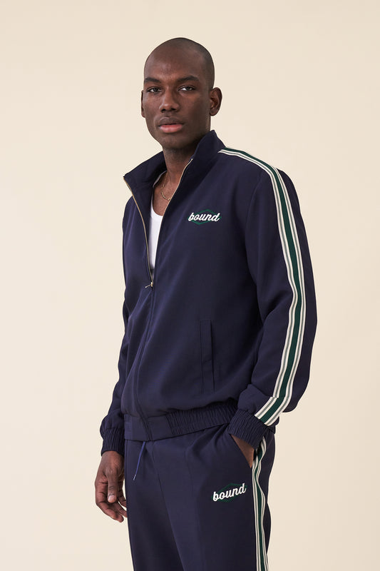 PAULIE NAVY STRIPE TRACK JACKET