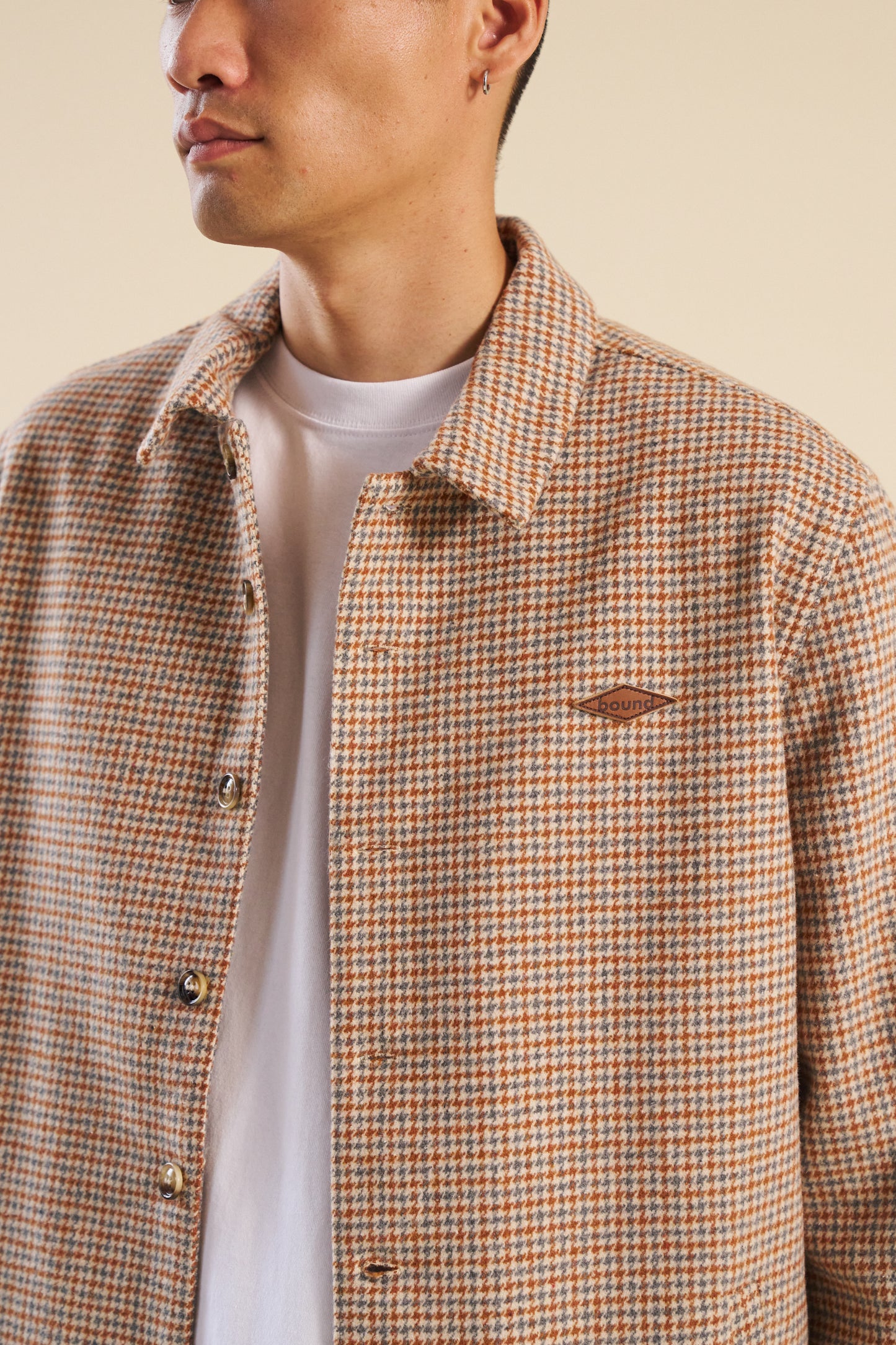 MAXIM DOGTOOTH WOOL COACH JACKET