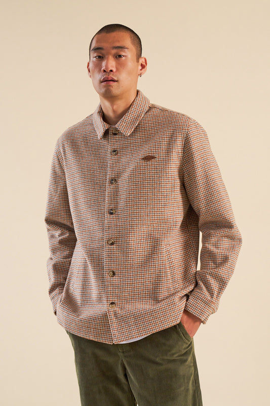 MAXIM DOGTOOTH WOOL COACH JACKET