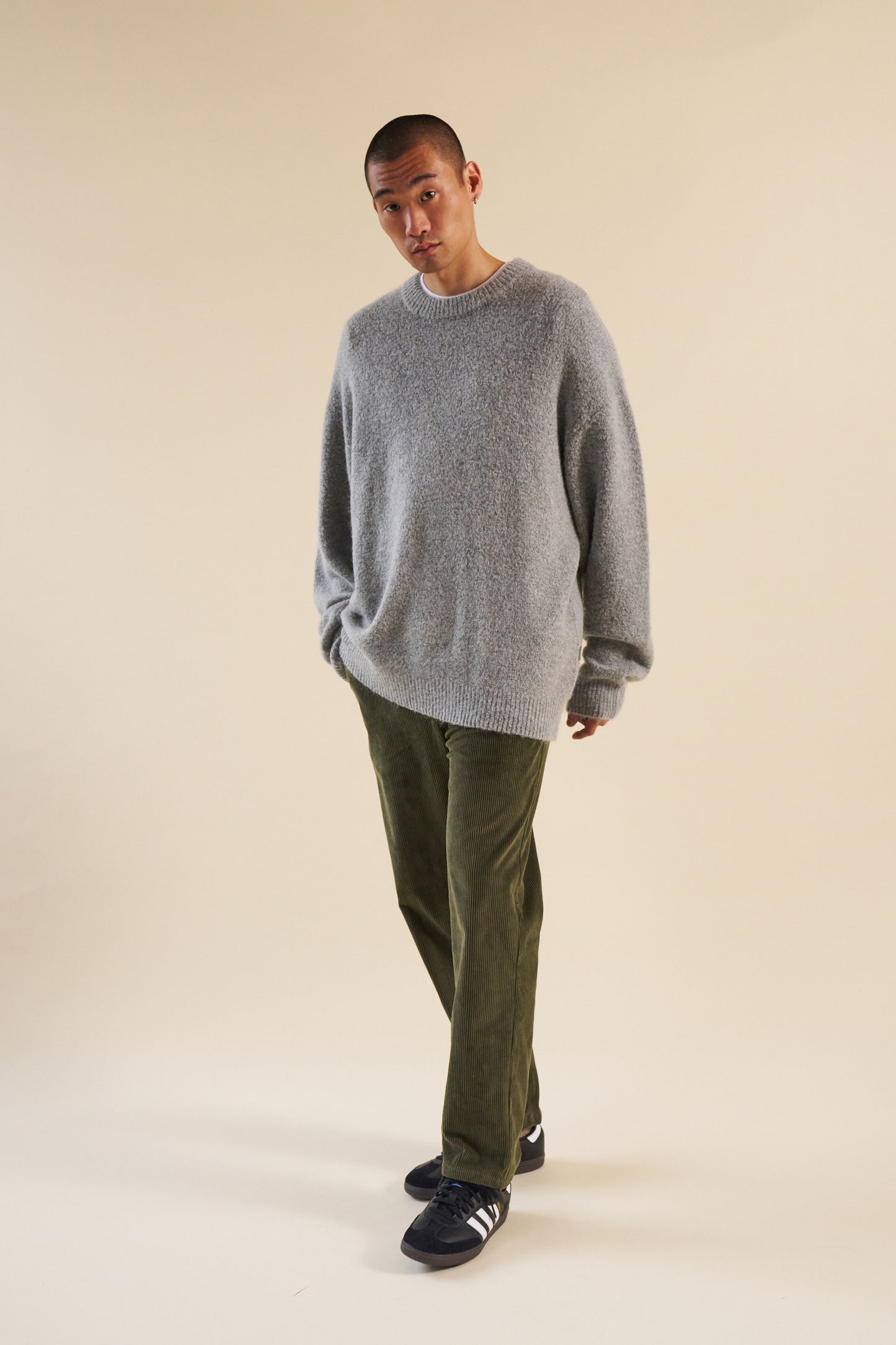 BAXTER MOHAIR BLEND SWEATER - GREY