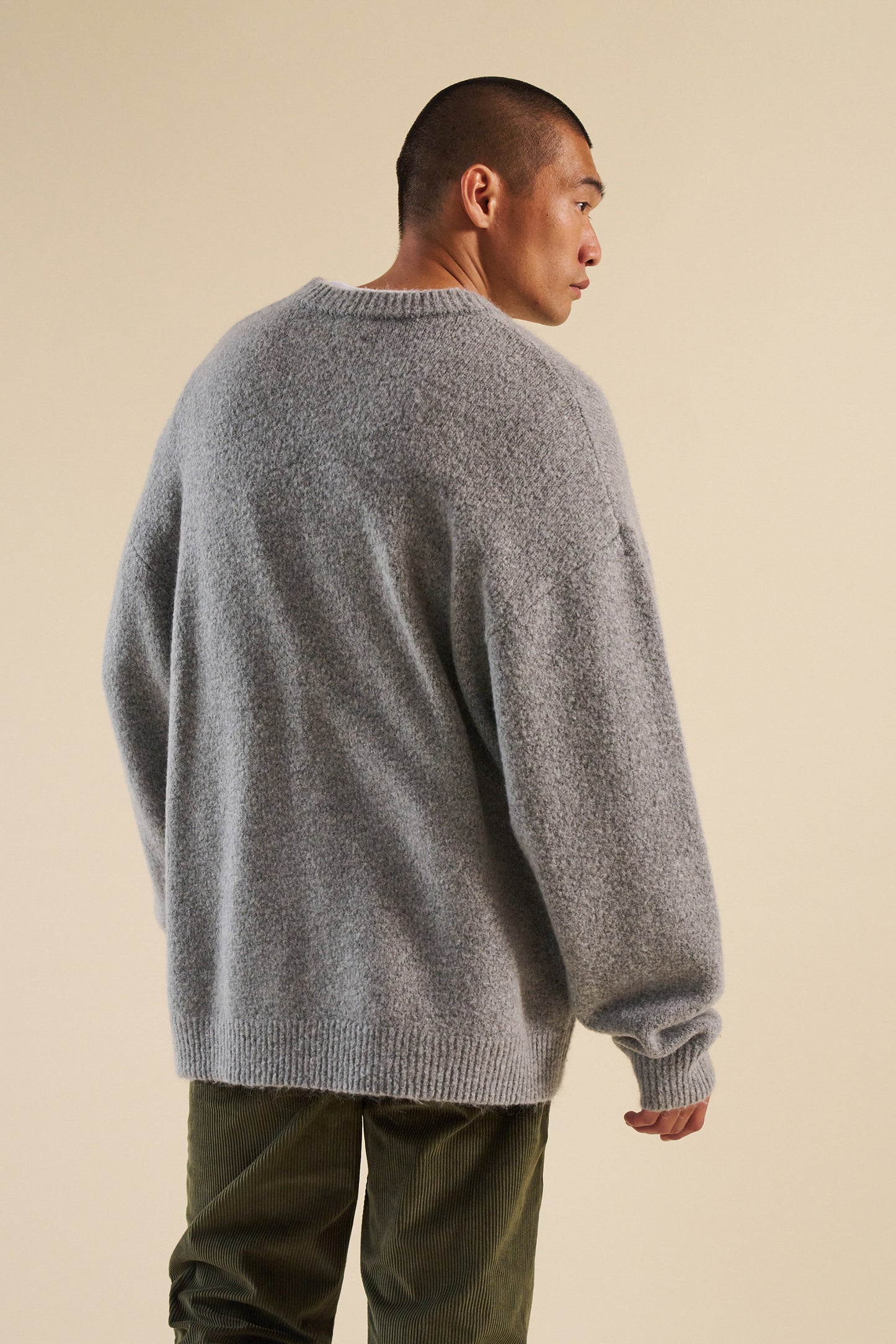 BAXTER MOHAIR BLEND SWEATER - GREY