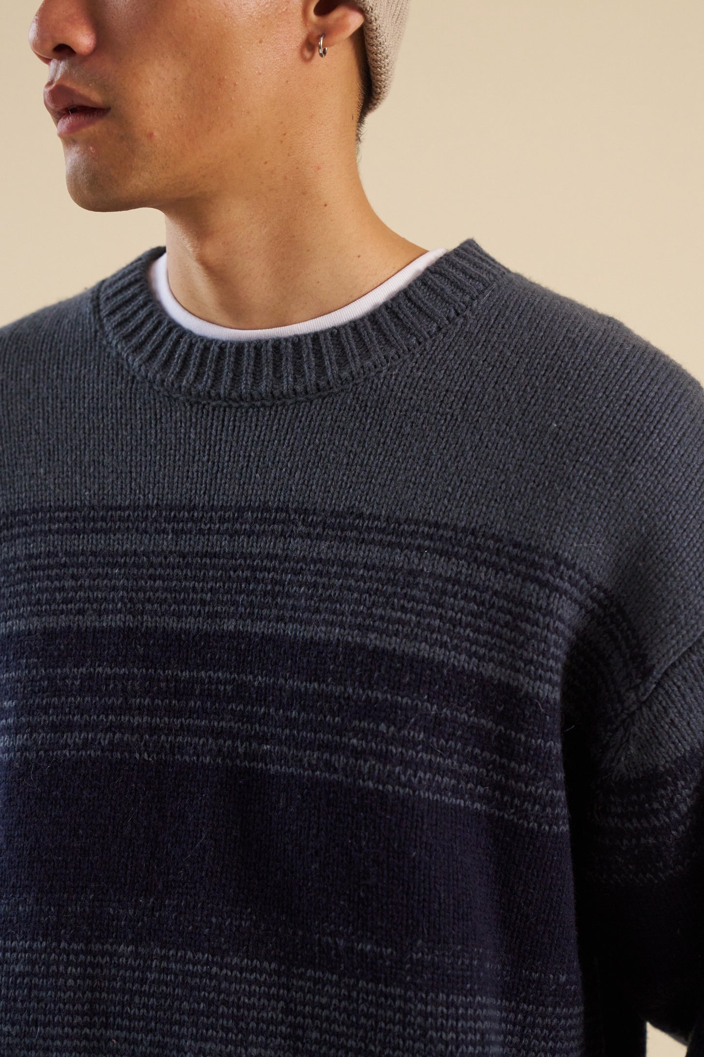 DEEP BLUE GRADIENT LAMBSWOOL SWEATER