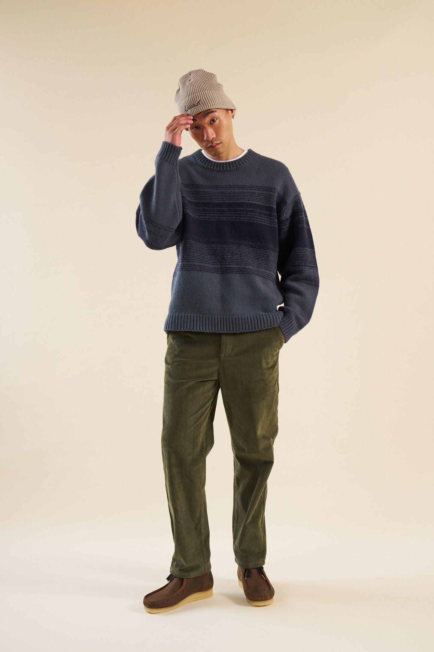 DEEP BLUE GRADIENT LAMBSWOOL SWEATER