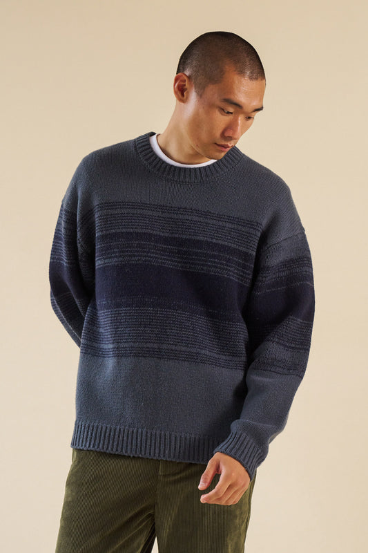 DEEP BLUE GRADIENT LAMBSWOOL SWEATER