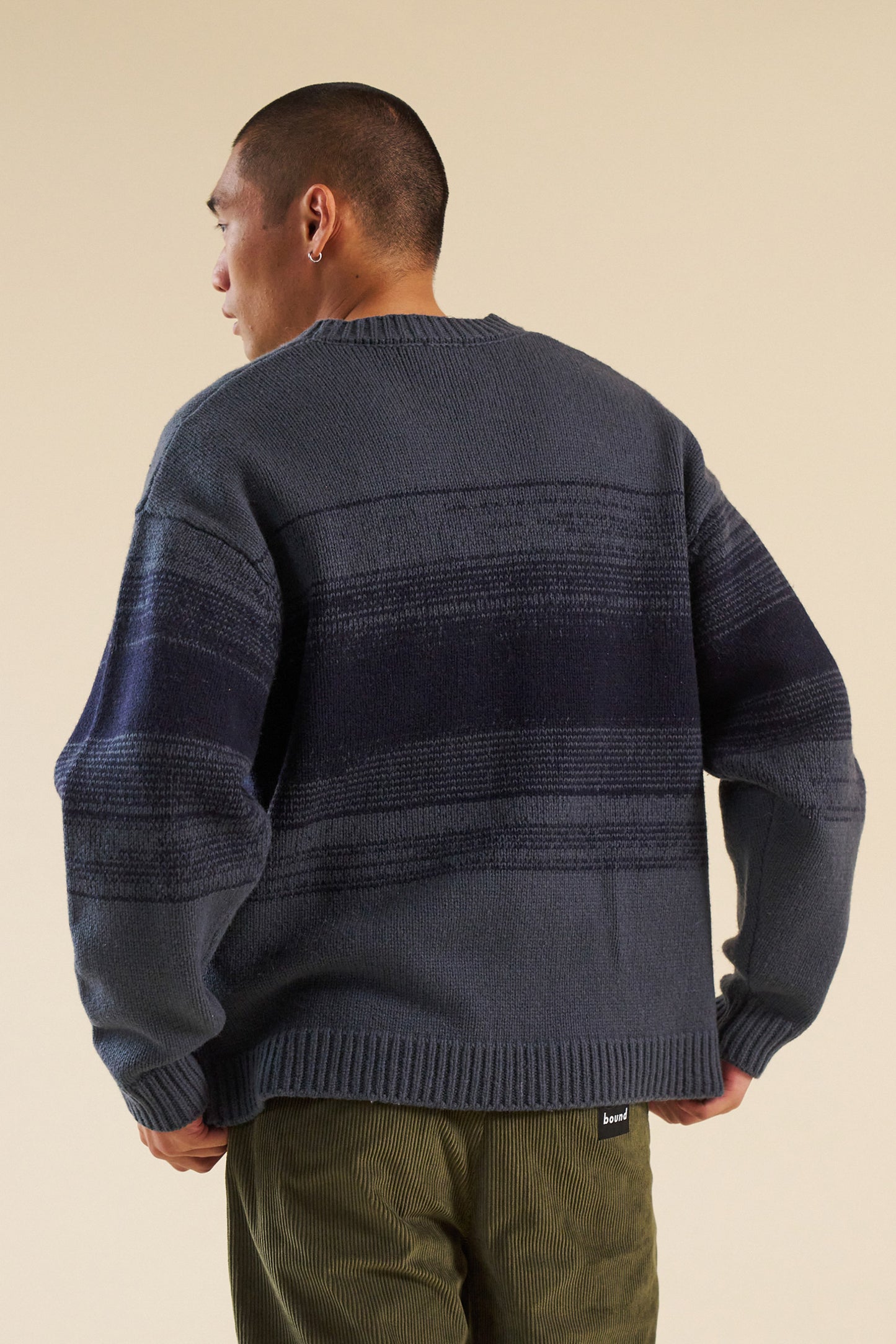DEEP BLUE GRADIENT LAMBSWOOL SWEATER