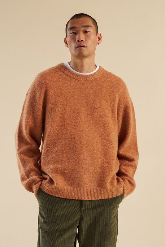 BAXTER MOHAIR BLEND SWEATER - RUST