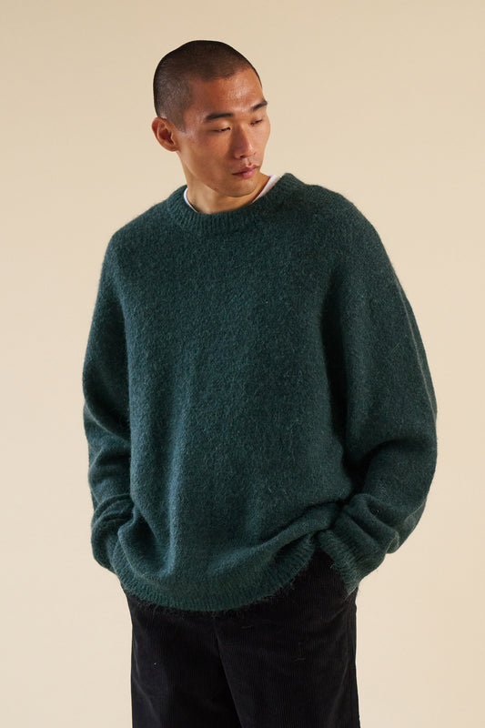BAXTER MOHAIR BLEND SWEATER - BOTTLE GREEN