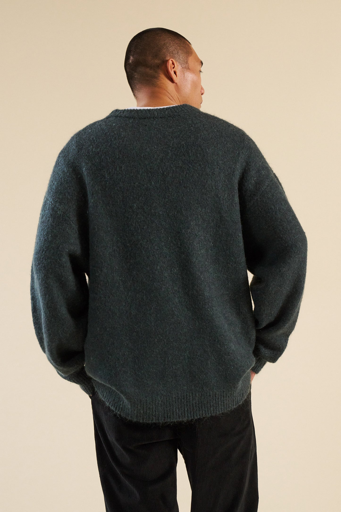 BAXTER MOHAIR BLEND SWEATER - BOTTLE GREEN