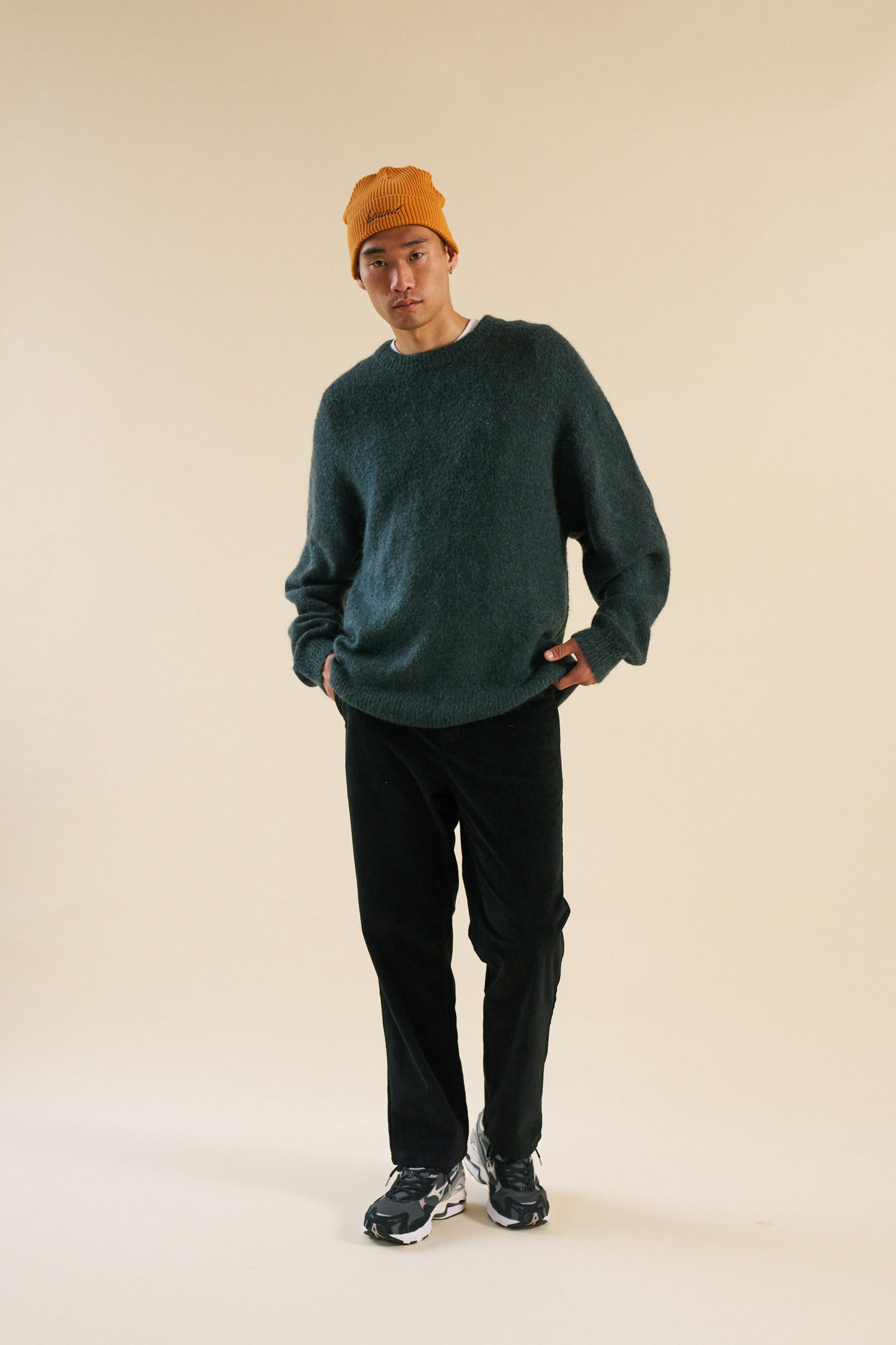 BAXTER MOHAIR BLEND SWEATER - BOTTLE GREEN