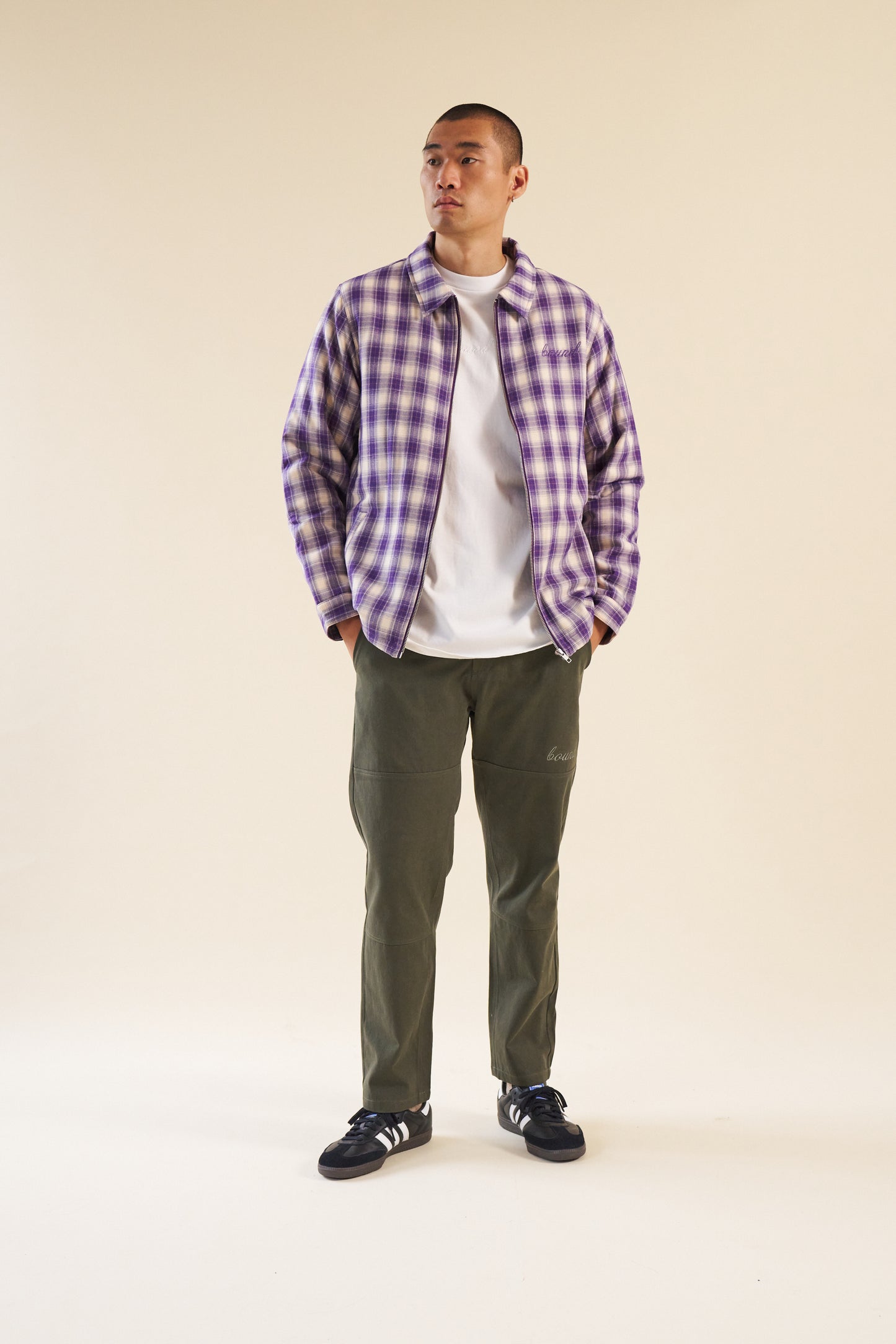 LAVENDER CHECK COACH JACKET