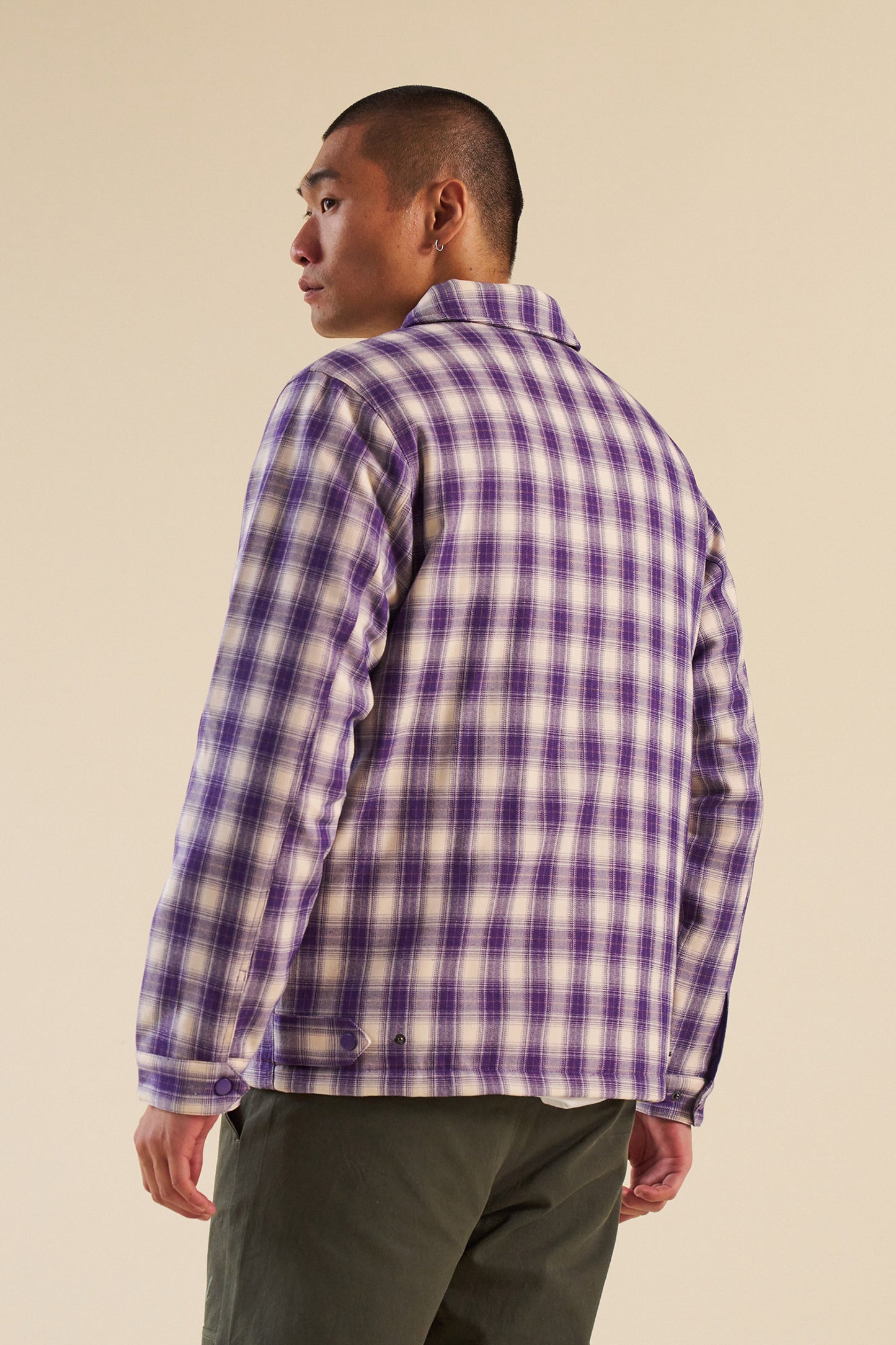 LAVENDER CHECK COACH JACKET