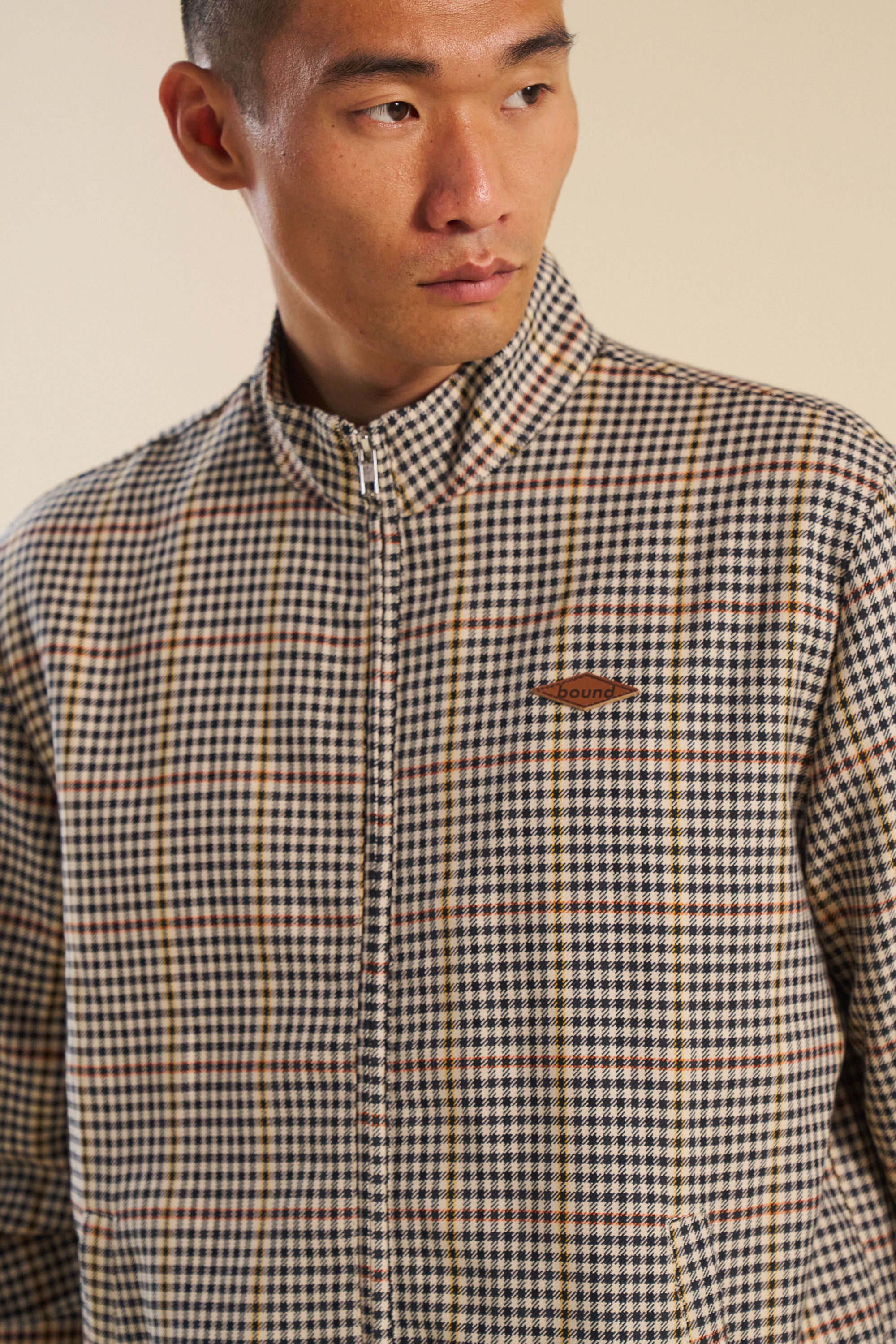 SHAUN HOUNDSTOOTH HARRINGTON JACKET – bound