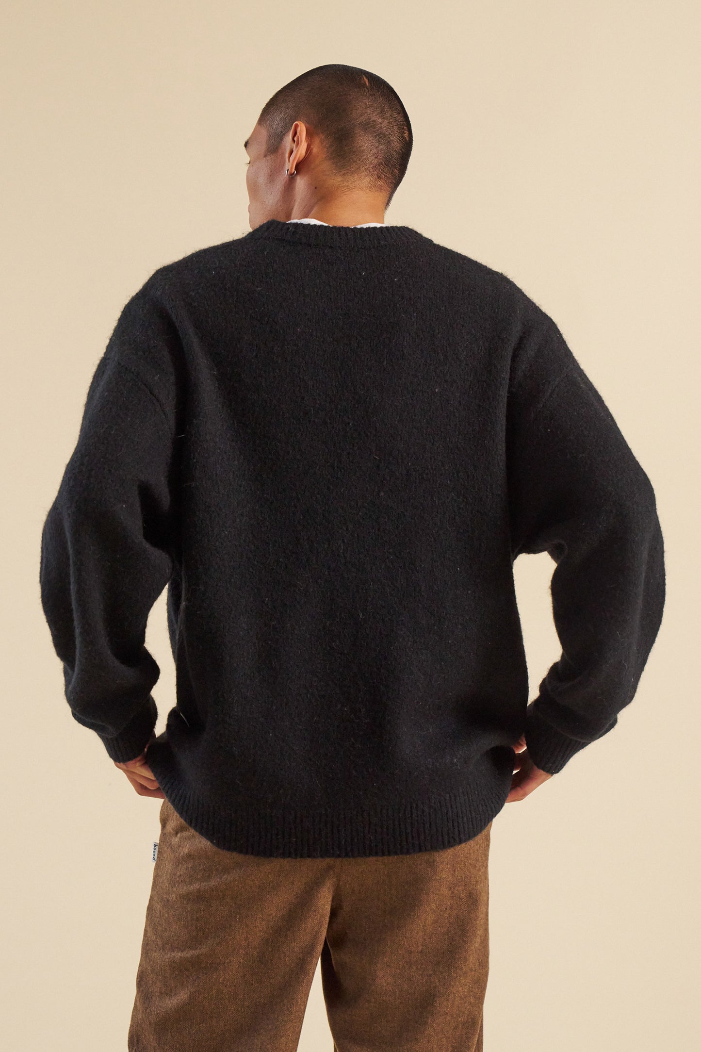BAXTER MOHAIR BLEND SWEATER - BLACK