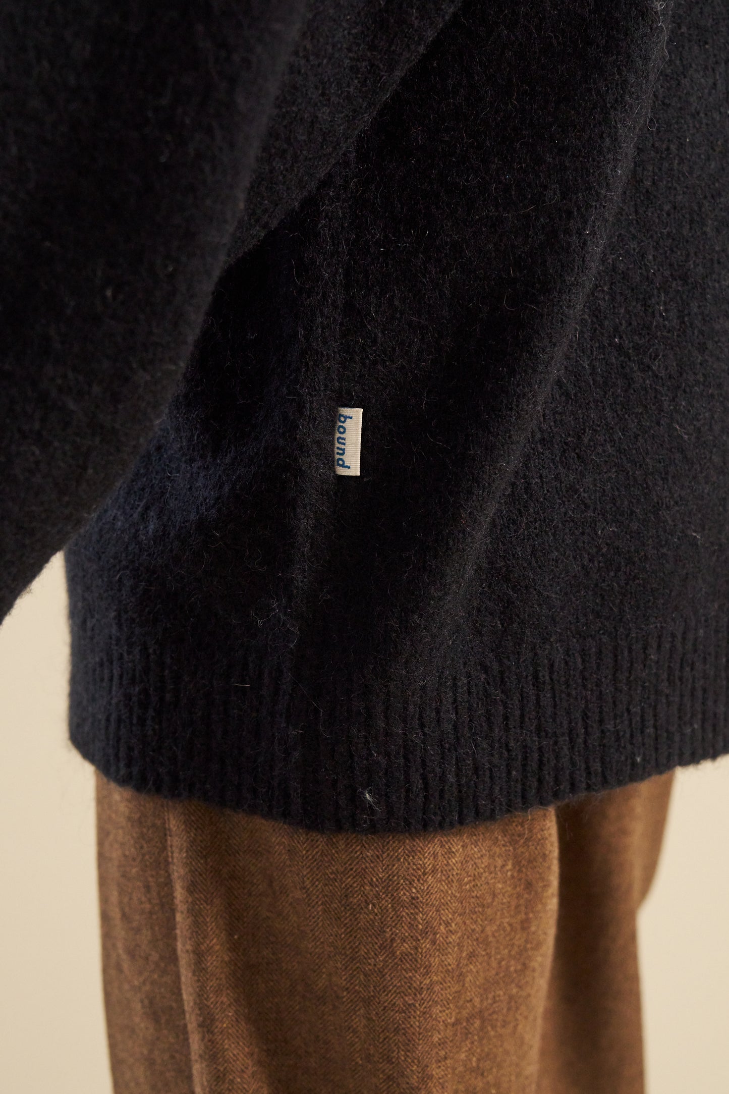 BAXTER MOHAIR BLEND SWEATER - BLACK