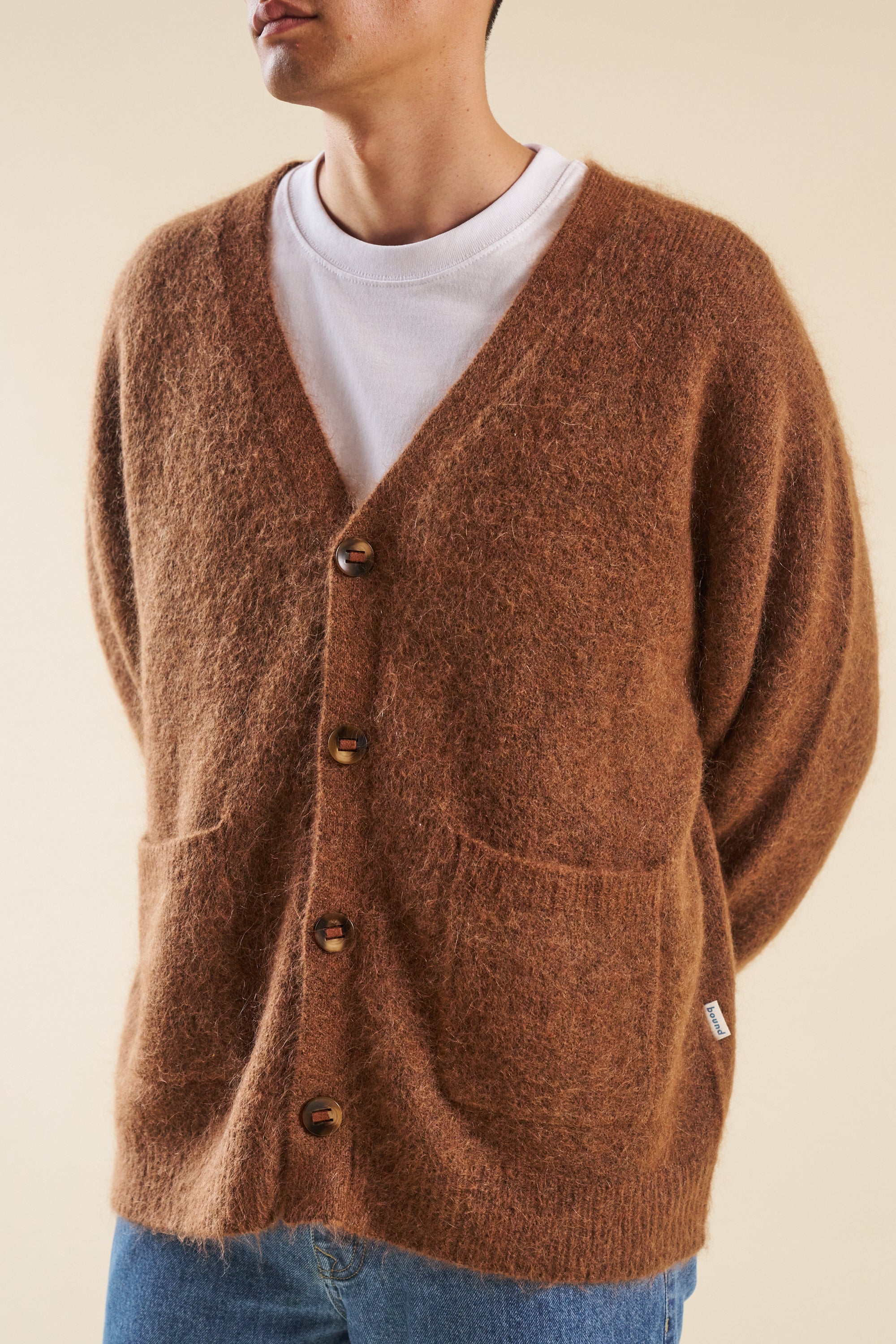 トップス 2025FW/TIGER MOHAIR CARDIGAN(BROWN)/ XL SAWYER MOHAIR CARDIGAN - BROWN – bound