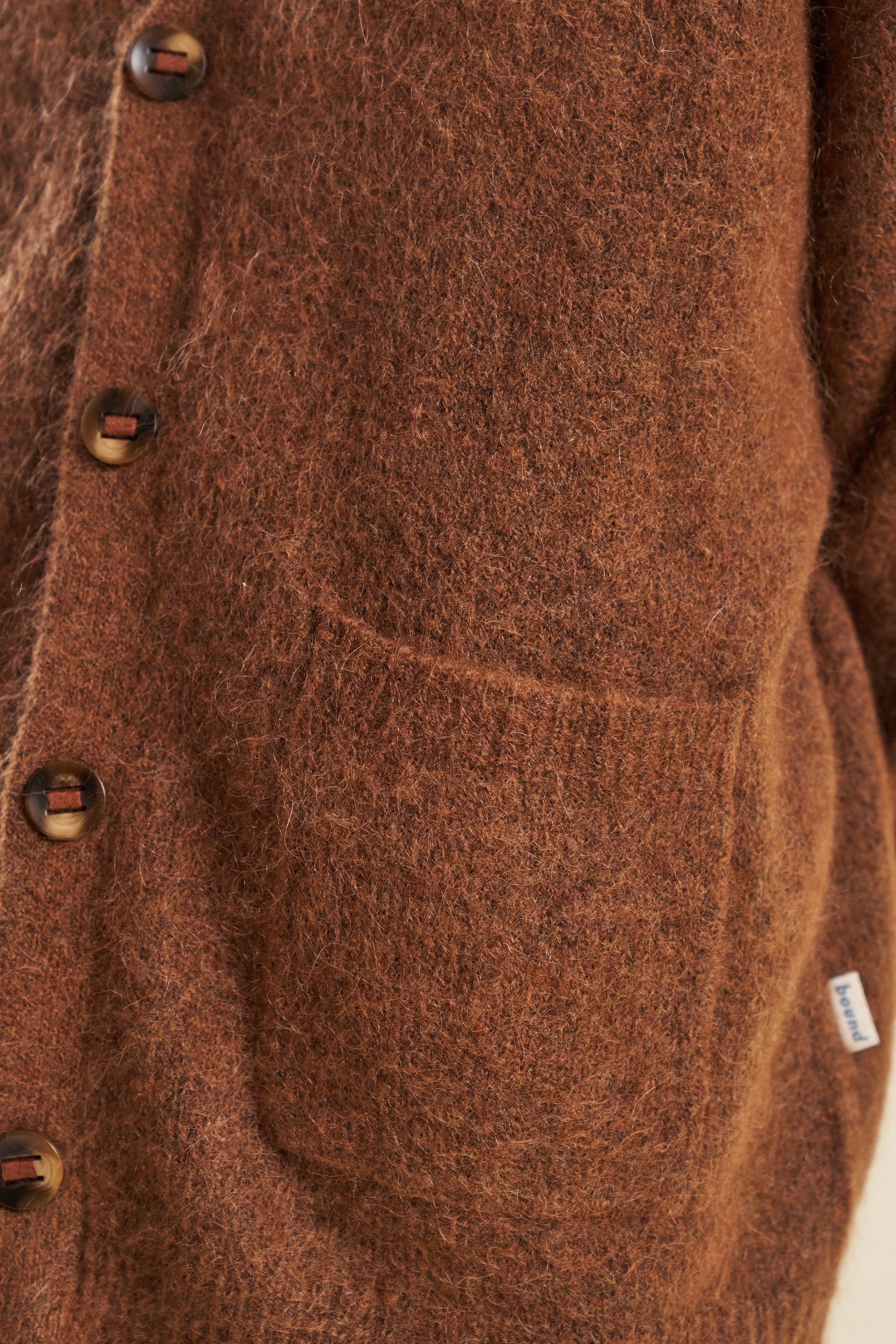 SAWYER MOHAIR CARDIGAN - BROWN – bound