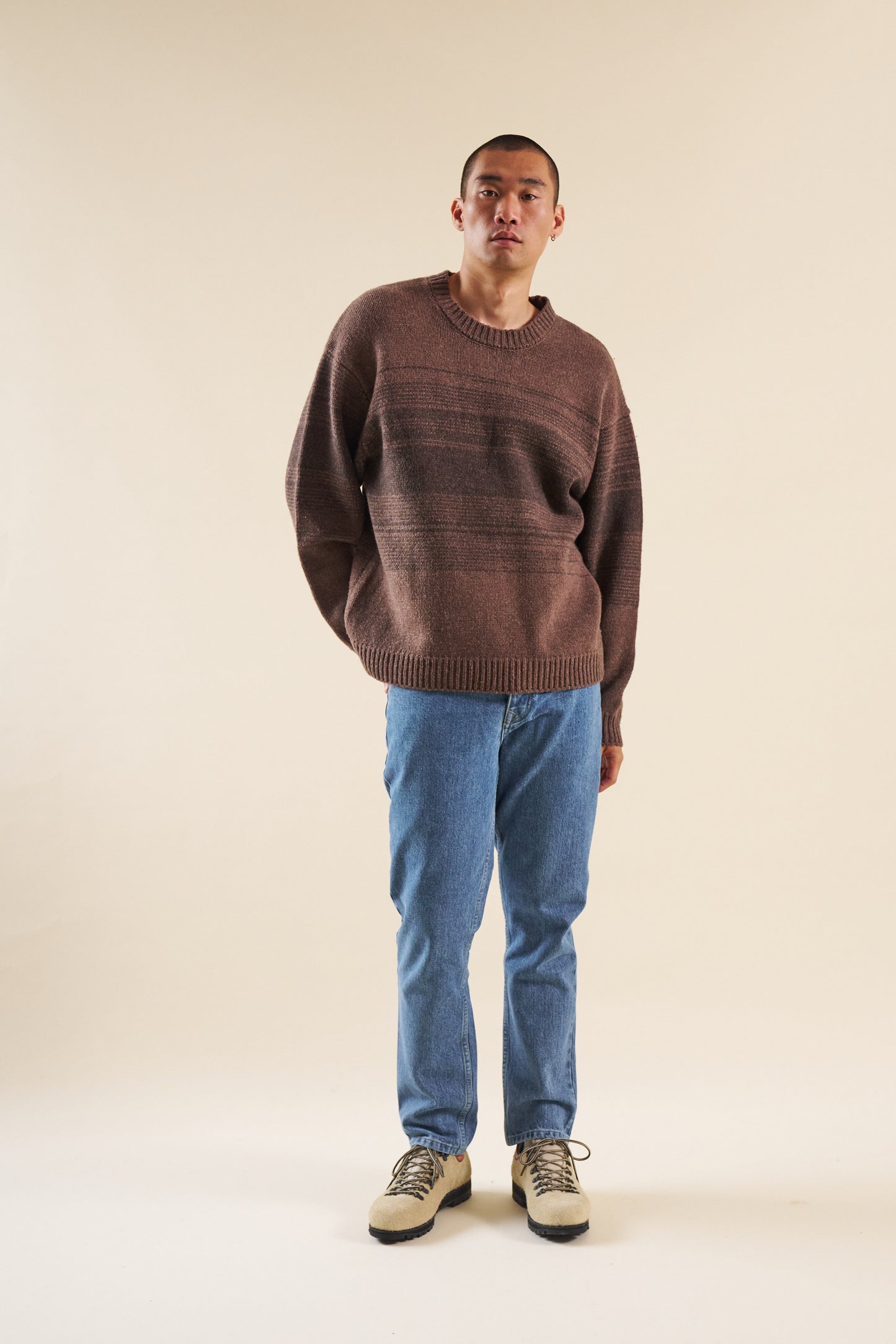 BROWN GRADIENT LAMBSWOOL SWEATER