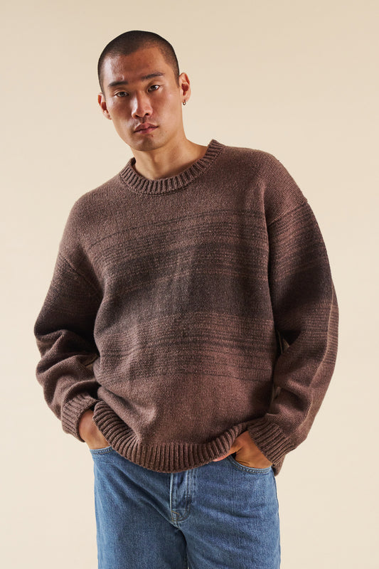 BROWN GRADIENT LAMBSWOOL SWEATER