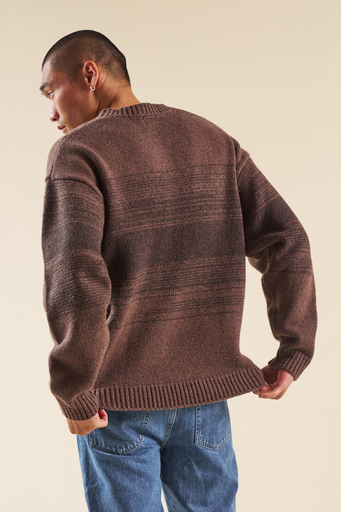 BROWN GRADIENT LAMBSWOOL SWEATER