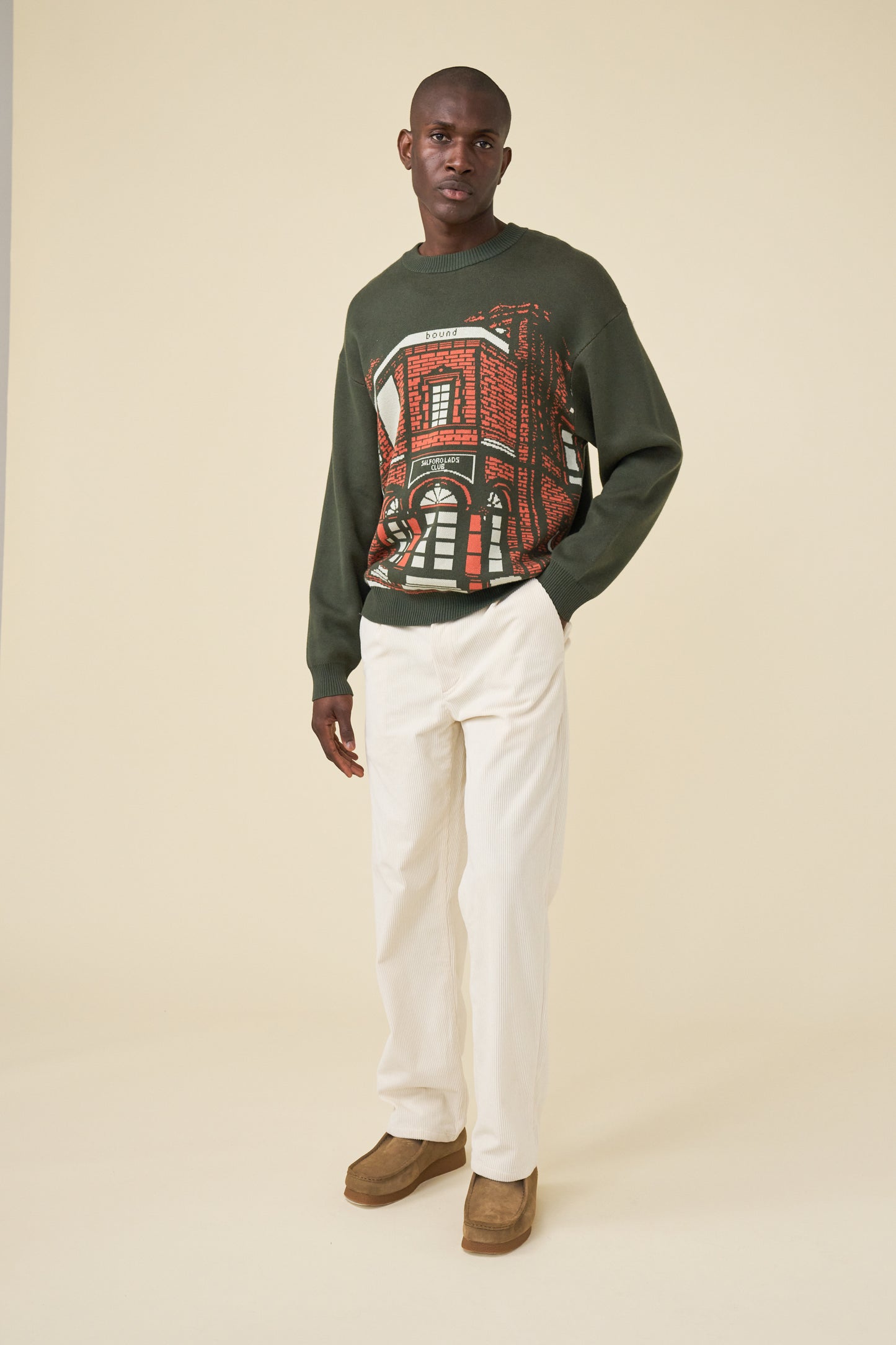 RELAXED CORDUROY TROUSER - LIGHT CREAM