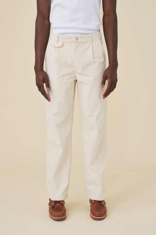 RELAXED CORDUROY TROUSER - LIGHT CREAM