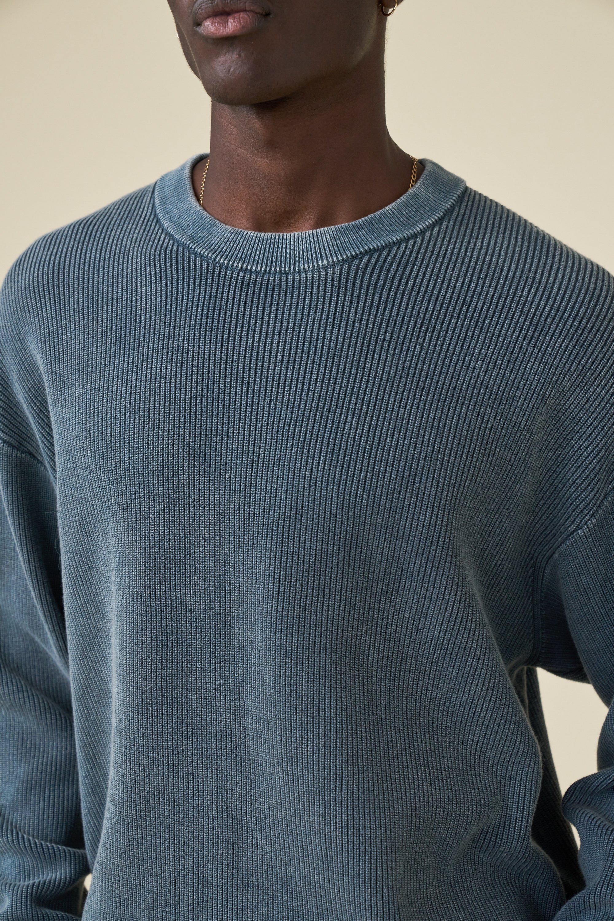 ACID WASHED CREWNECK SWEATER - AGAVE – bound