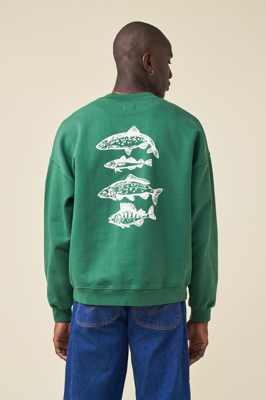 ANGLING CLUB SWEATER - MID GREEN