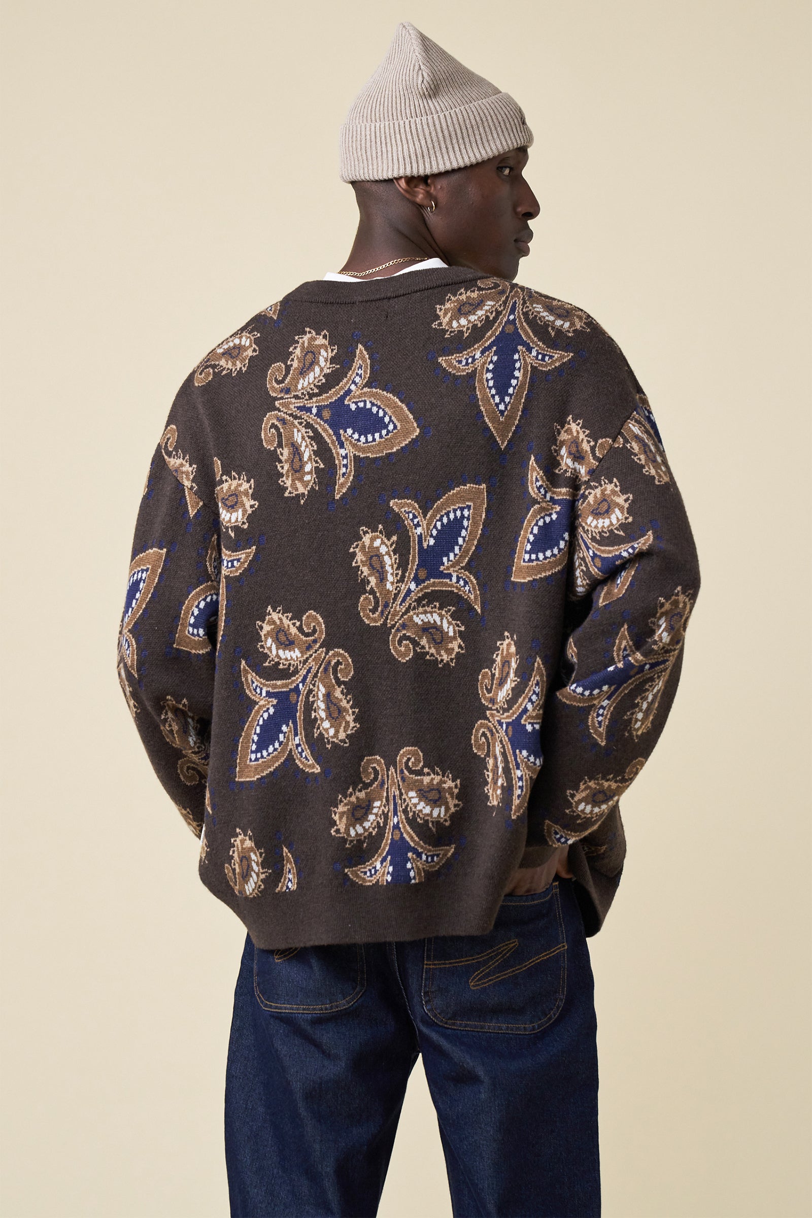 PAISLEY WOOL GRANDAD CARDIGAN – bound