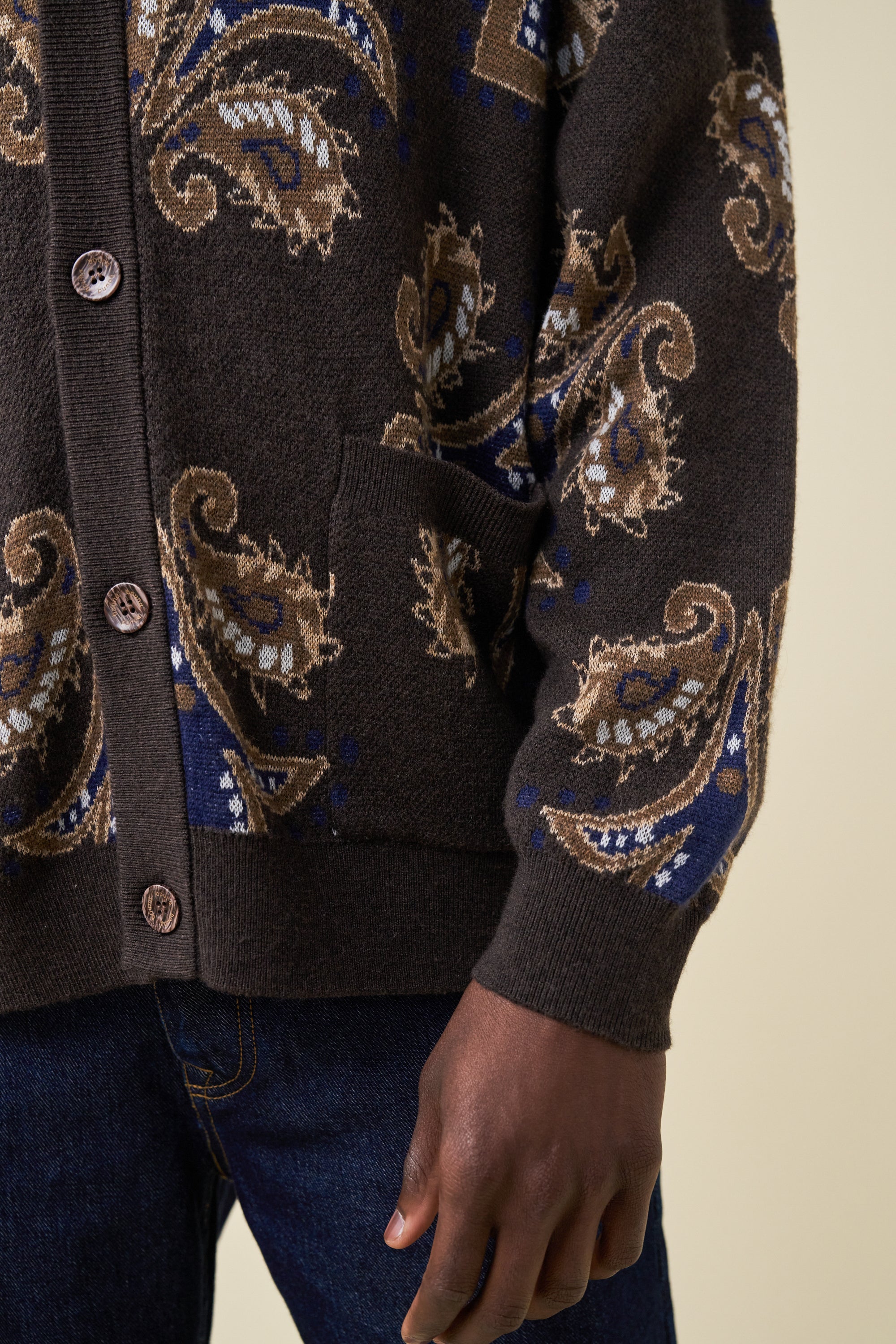 PAISLEY WOOL GRANDAD CARDIGAN – bound