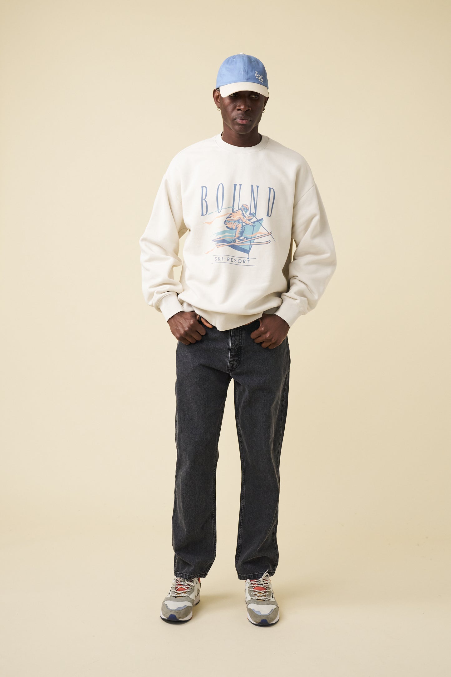 ALPINE RETRO WASHED SWEATER - CREAM
