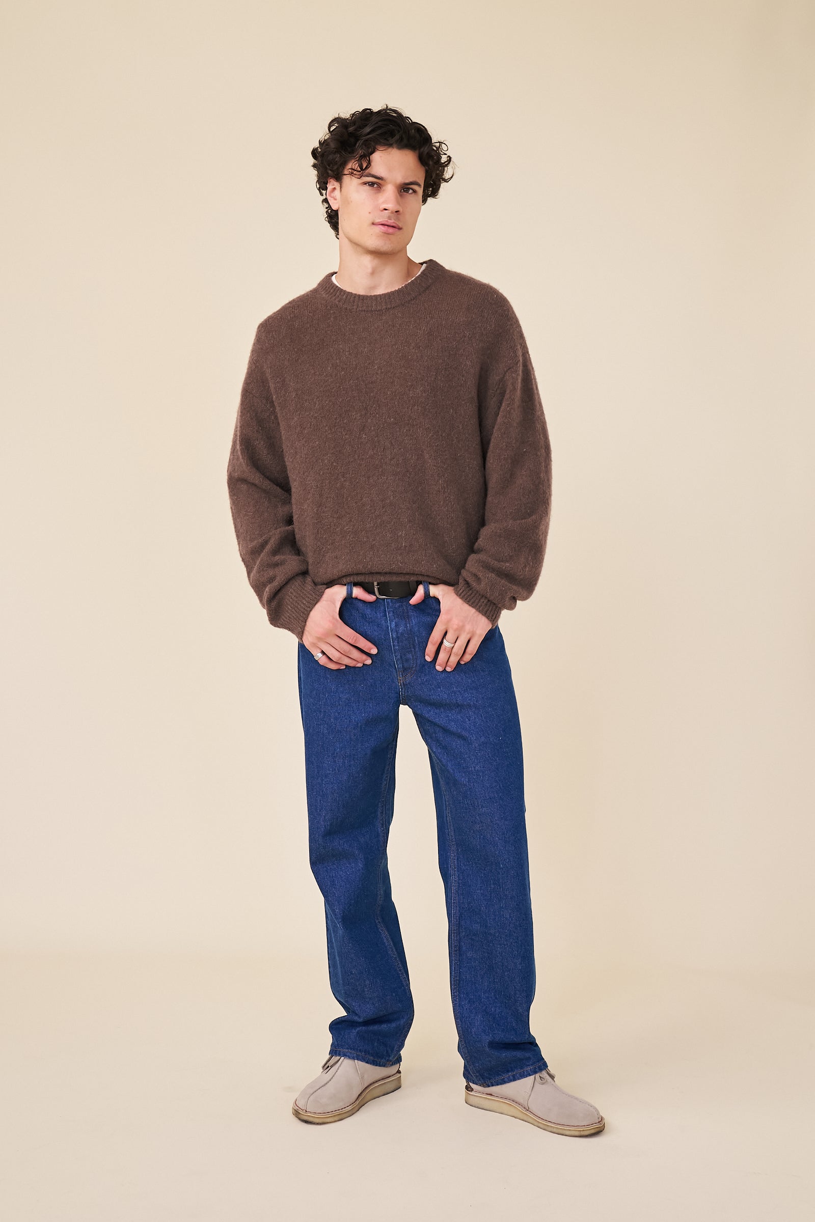 BAXTER MOHAIR BLEND SWEATER - WALNUT BROWN – bound