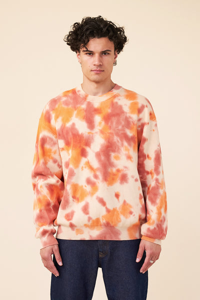 SUNSET TIE DYE KNIT SWEATER - ORANGE – bound