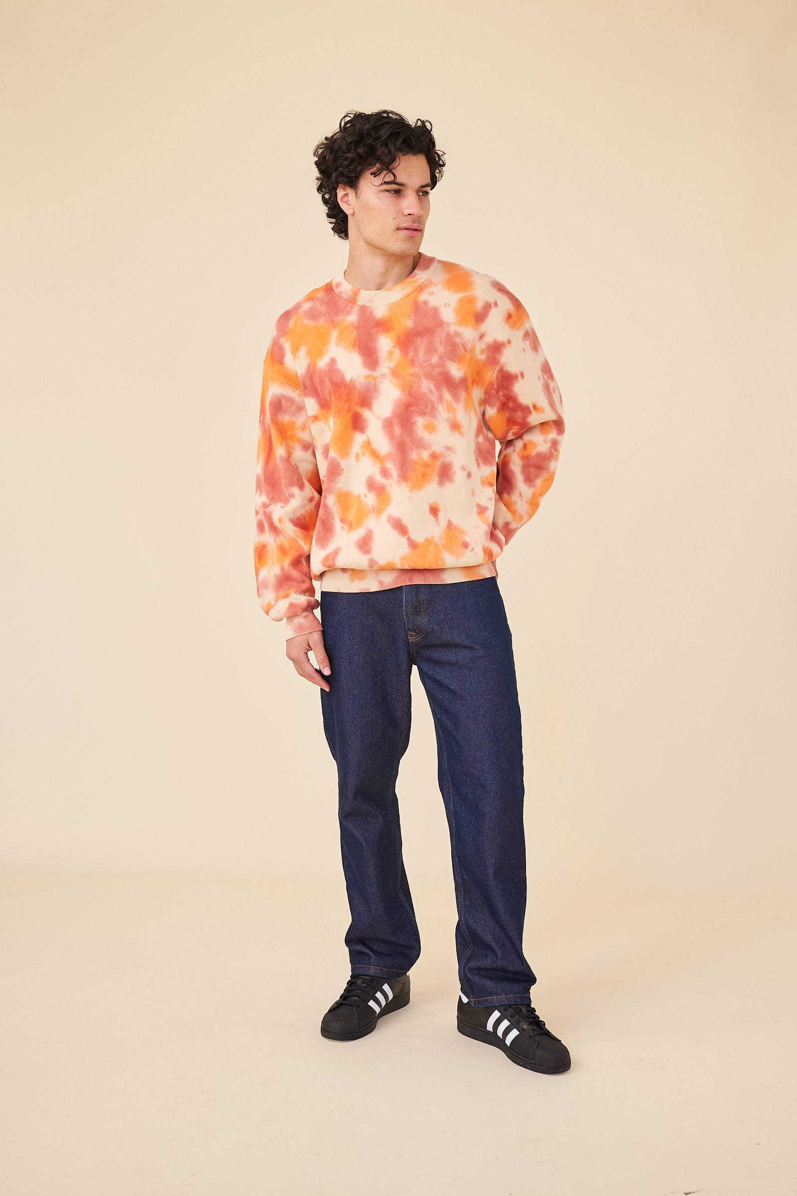 SUNSET TIE DYE KNIT SWEATER - ORANGE – bound