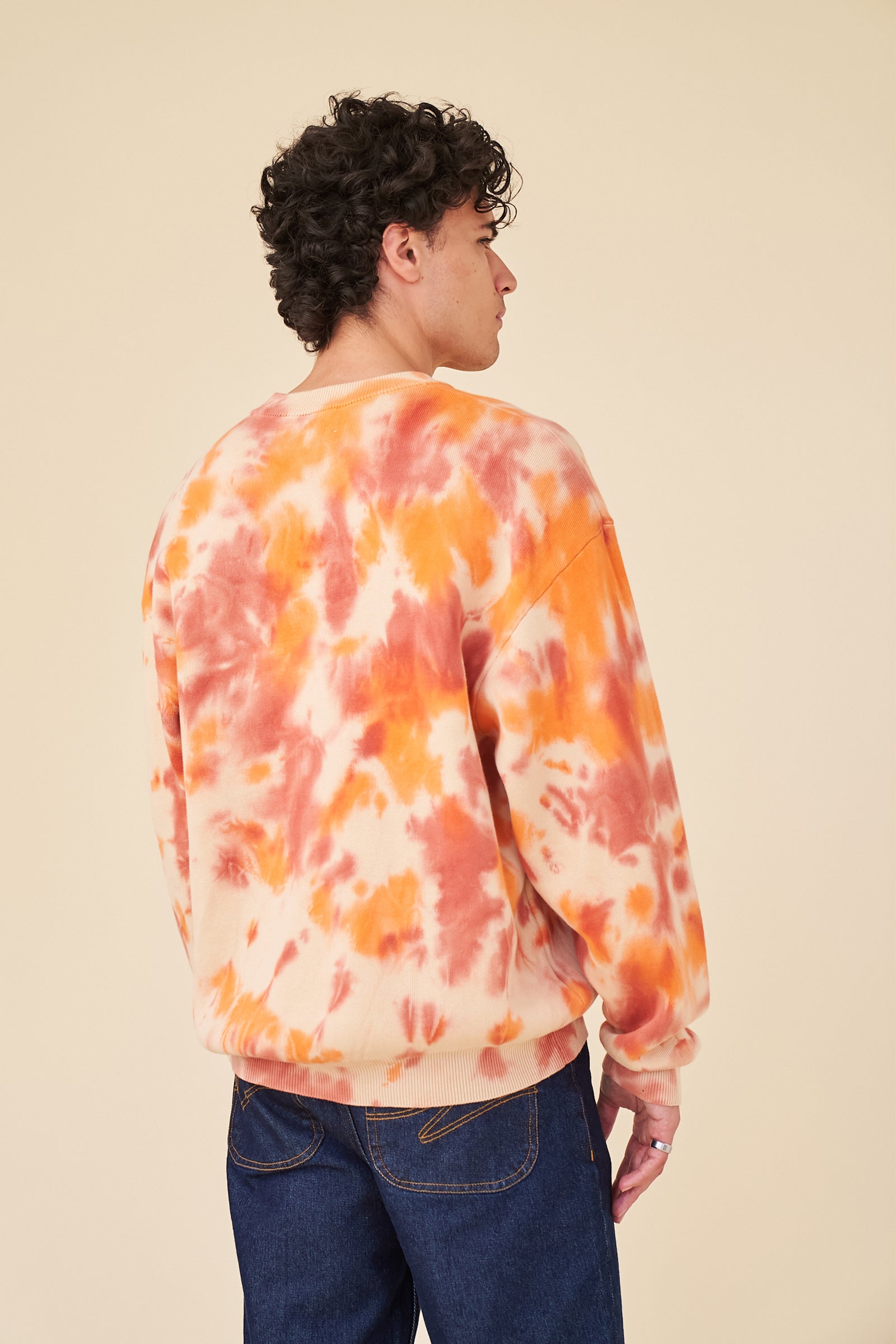 SUNSET TIE DYE KNIT SWEATER - ORANGE – bound