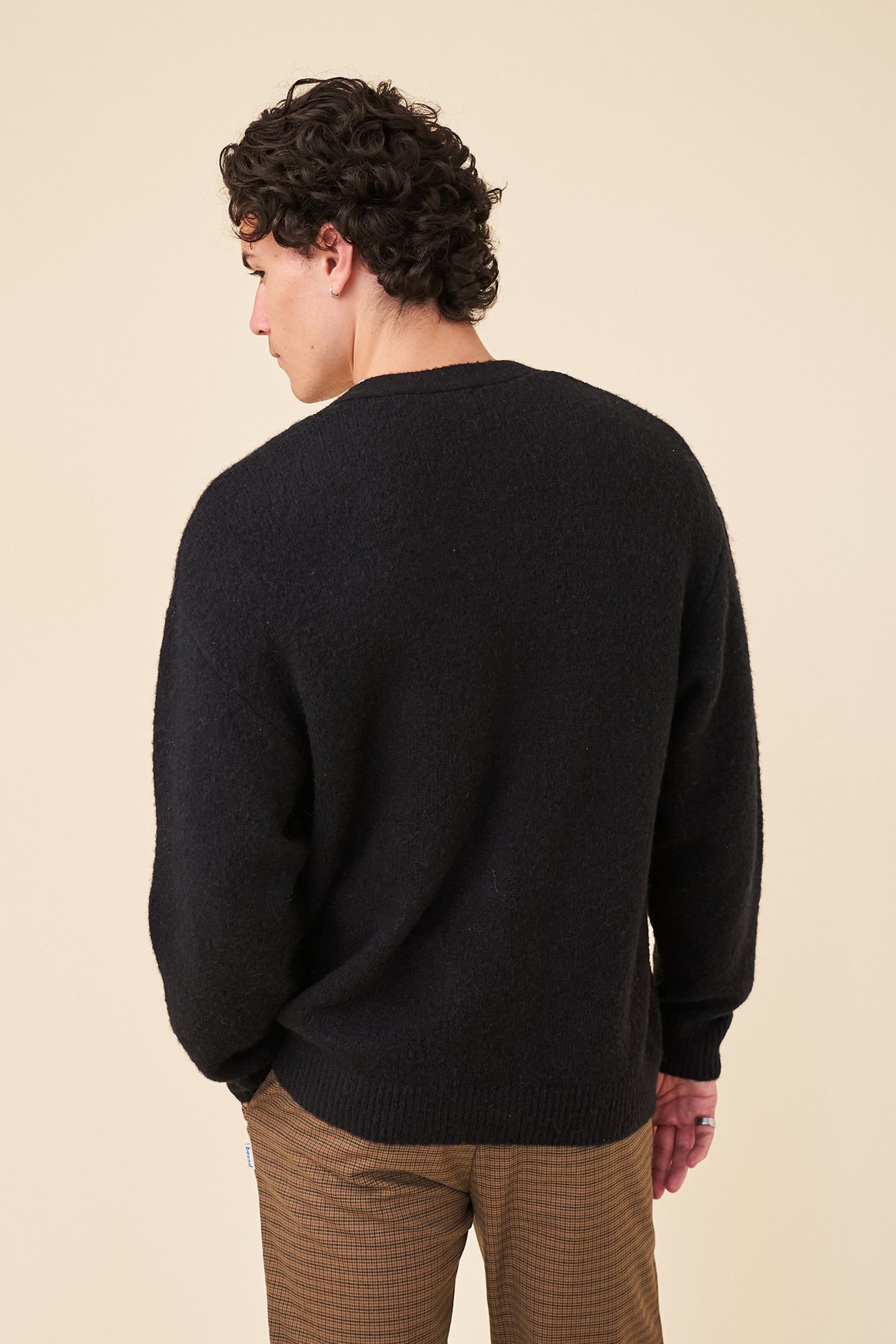Unknown Black Mohair cable knit モヘア50% MOHAIR LINK CARDIGAN - BLACK – bound