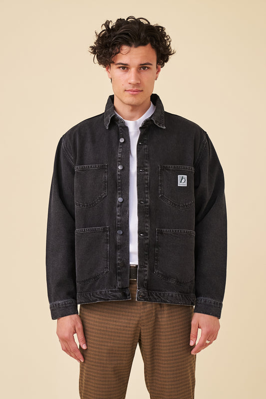 MANHATTAN DENIM WORK JACKET - WASHED BLACK