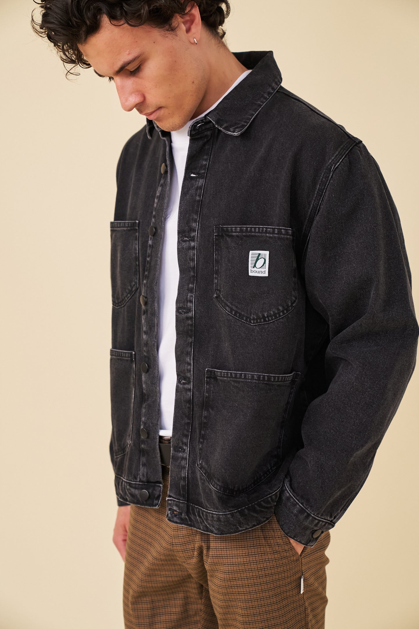 MANHATTAN DENIM WORK JACKET - WASHED BLACK