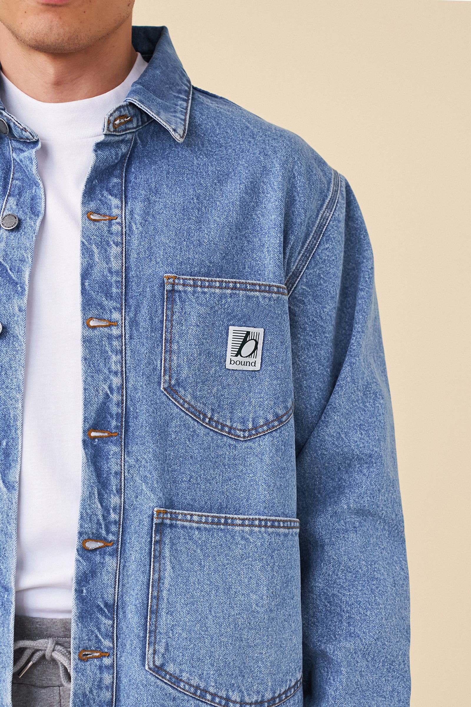 MANHATTAN DENIM WORK JACKET - MID BLUE – bound