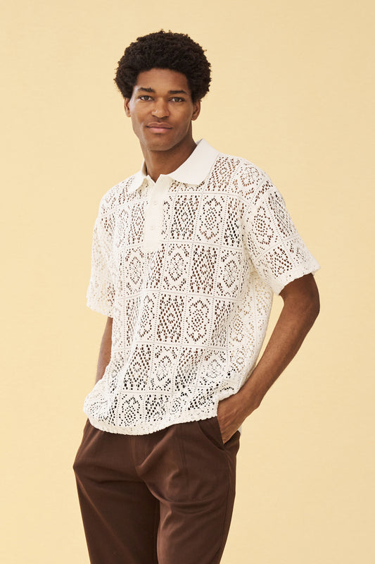 PIAZA LACE POLO - OFF WHITE